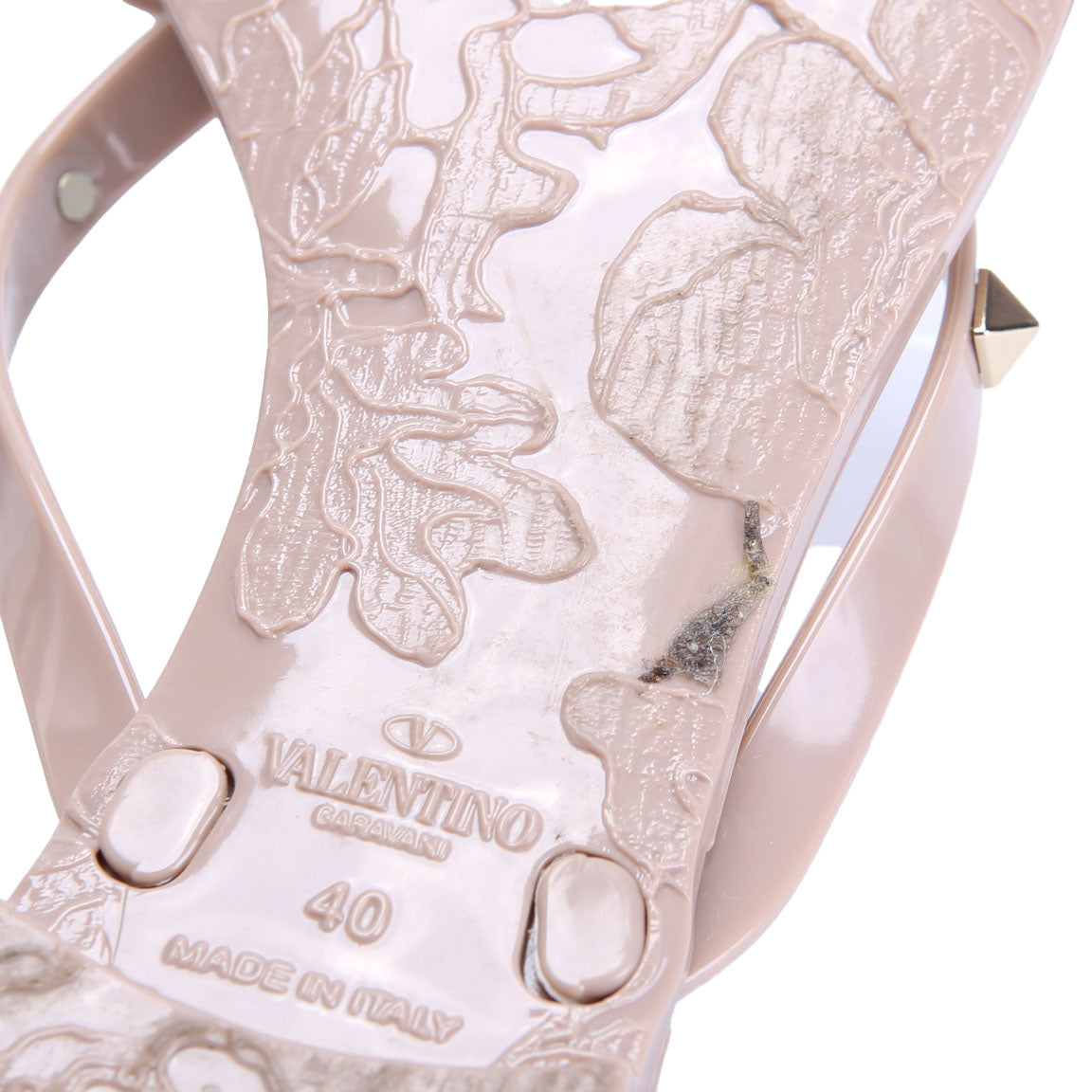 Rockstud Jelly Flip Flops size 40 Nude