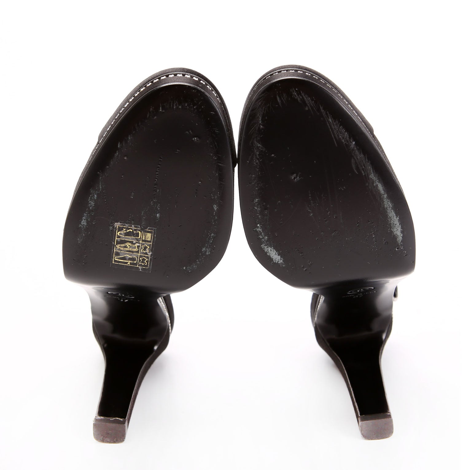 CC Cap Toe Sati Crystal Slingback Pumps Size 37 Black/Crystal