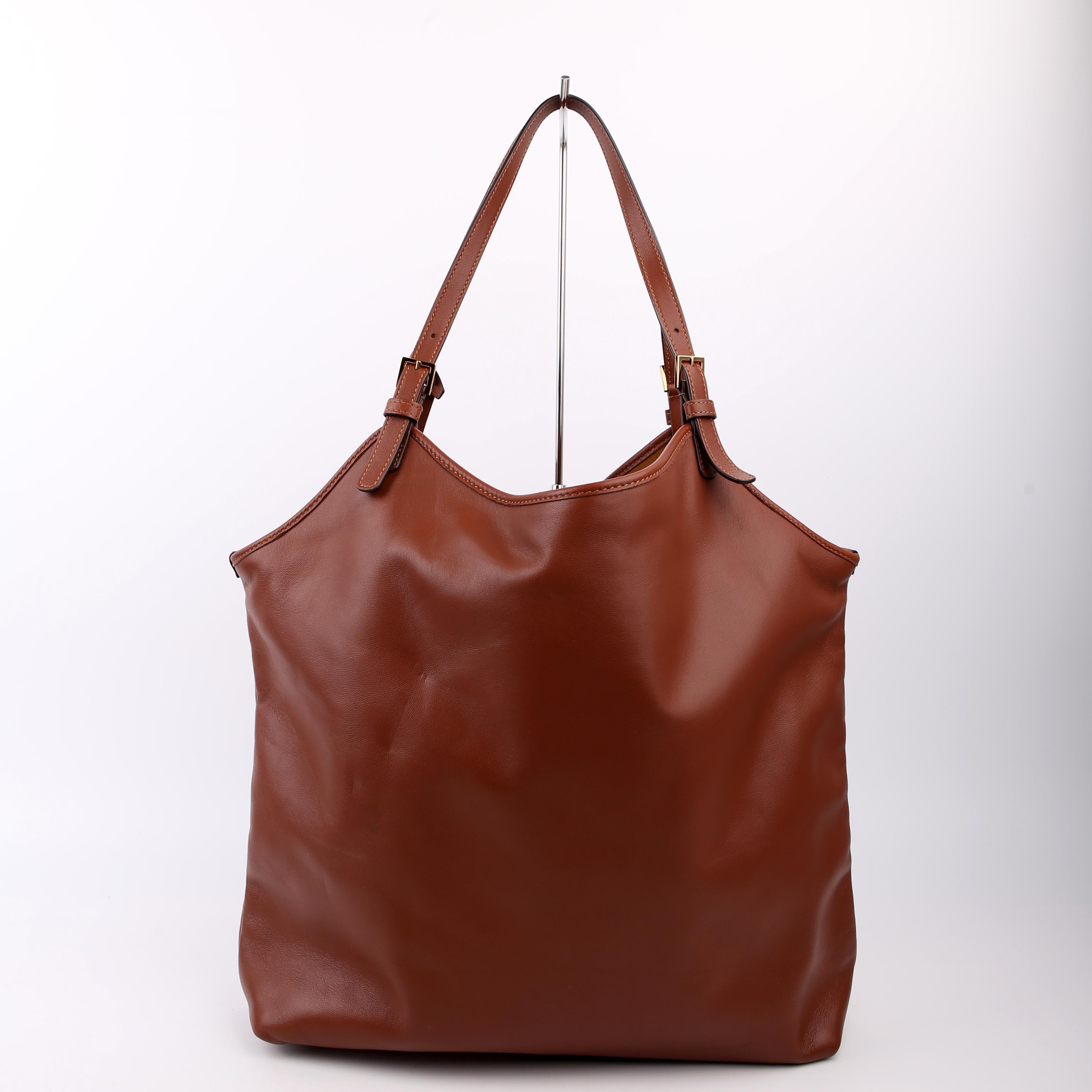 Leather Tag Hobo Brown