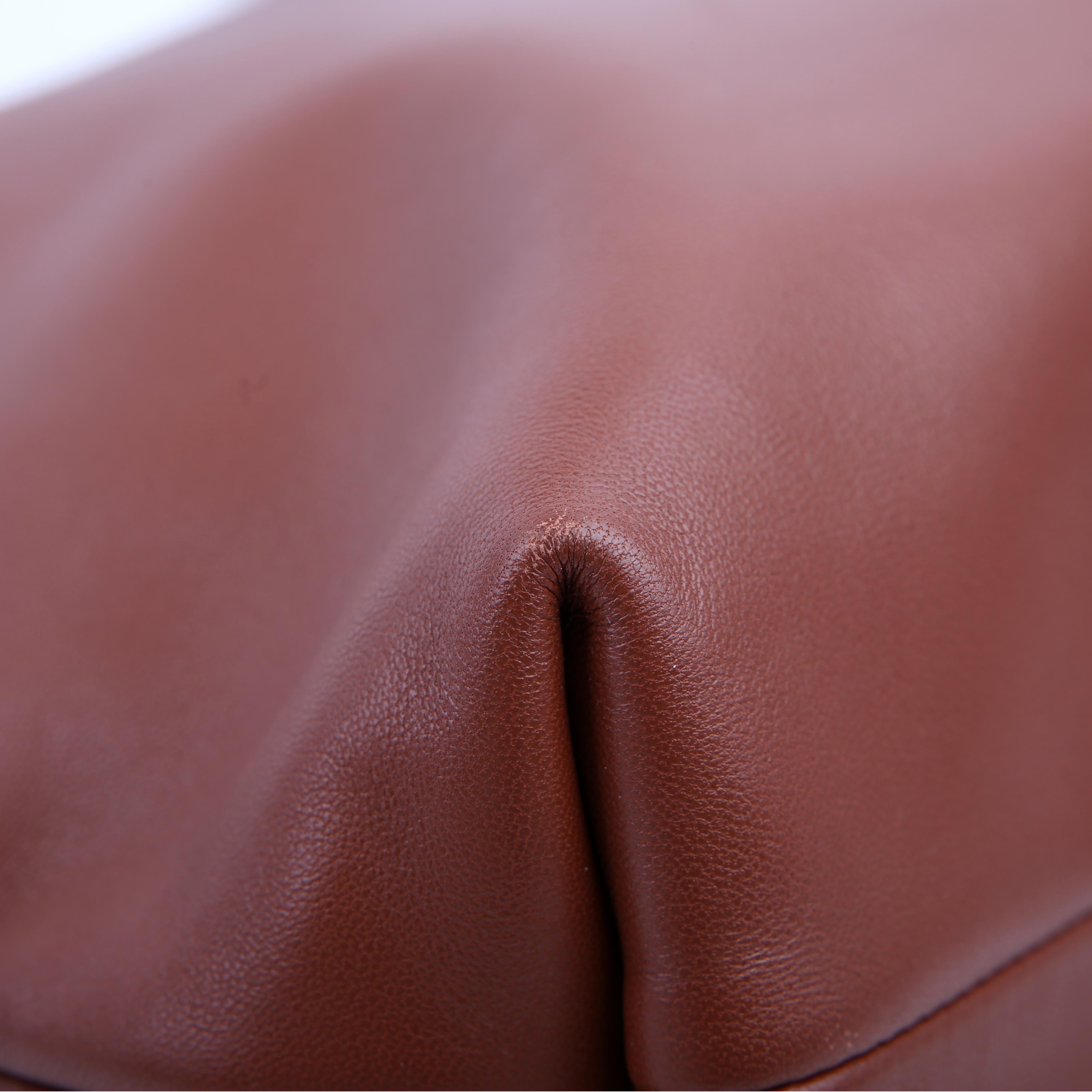 Leather Tag Hobo Brown