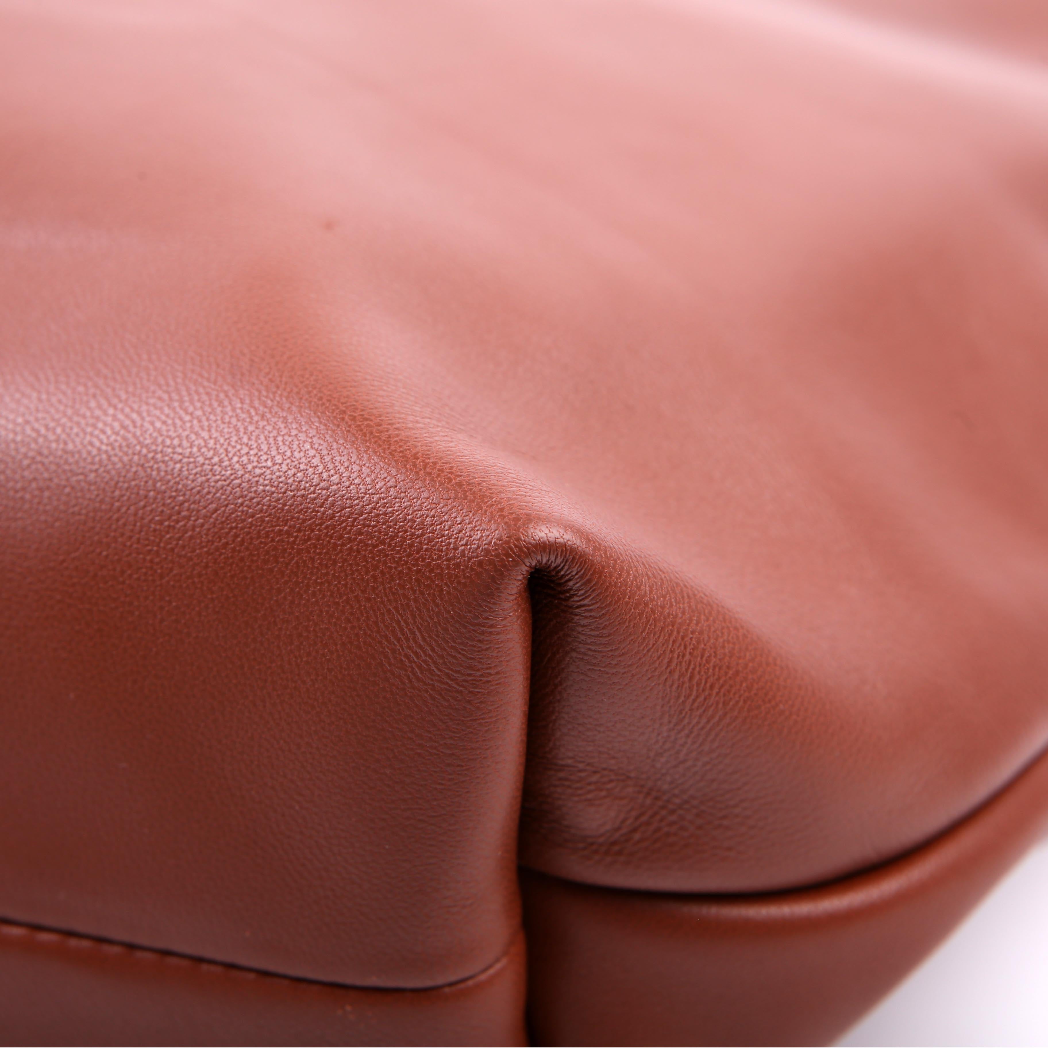 Leather Tag Hobo Brown