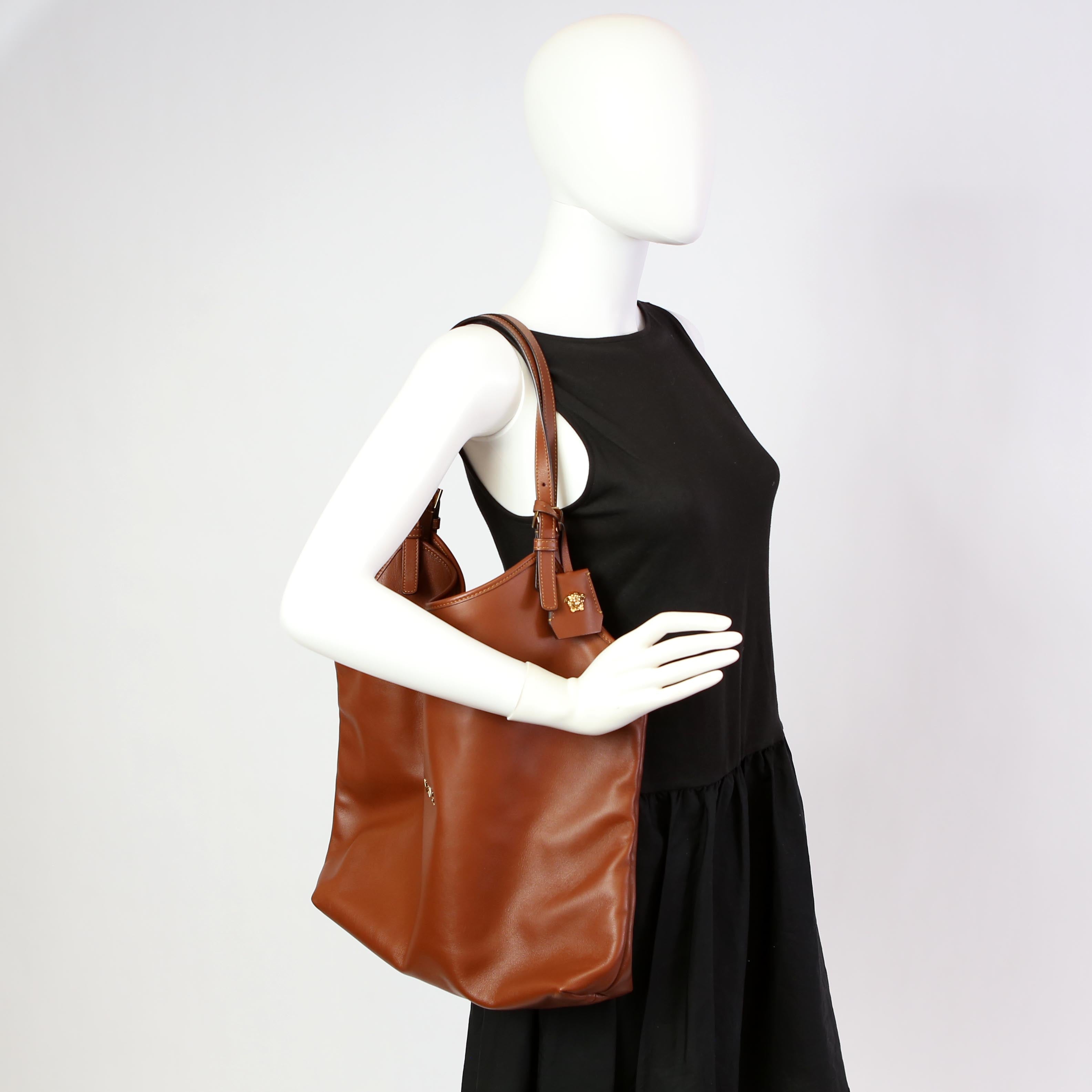 Leather Tag Hobo Brown