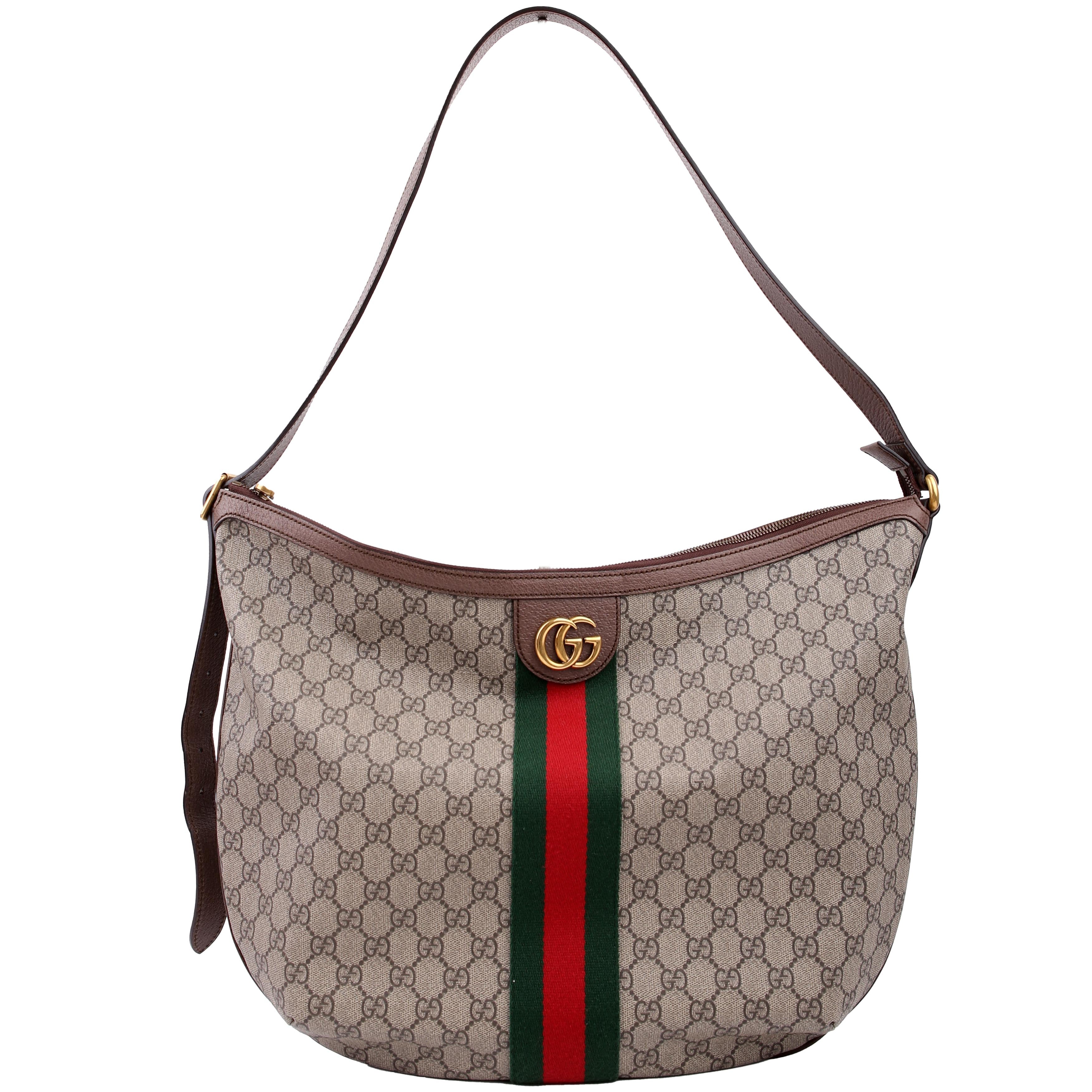 Gucci 547939 Ophidia GG Supreme Half Moon Hobo Large
