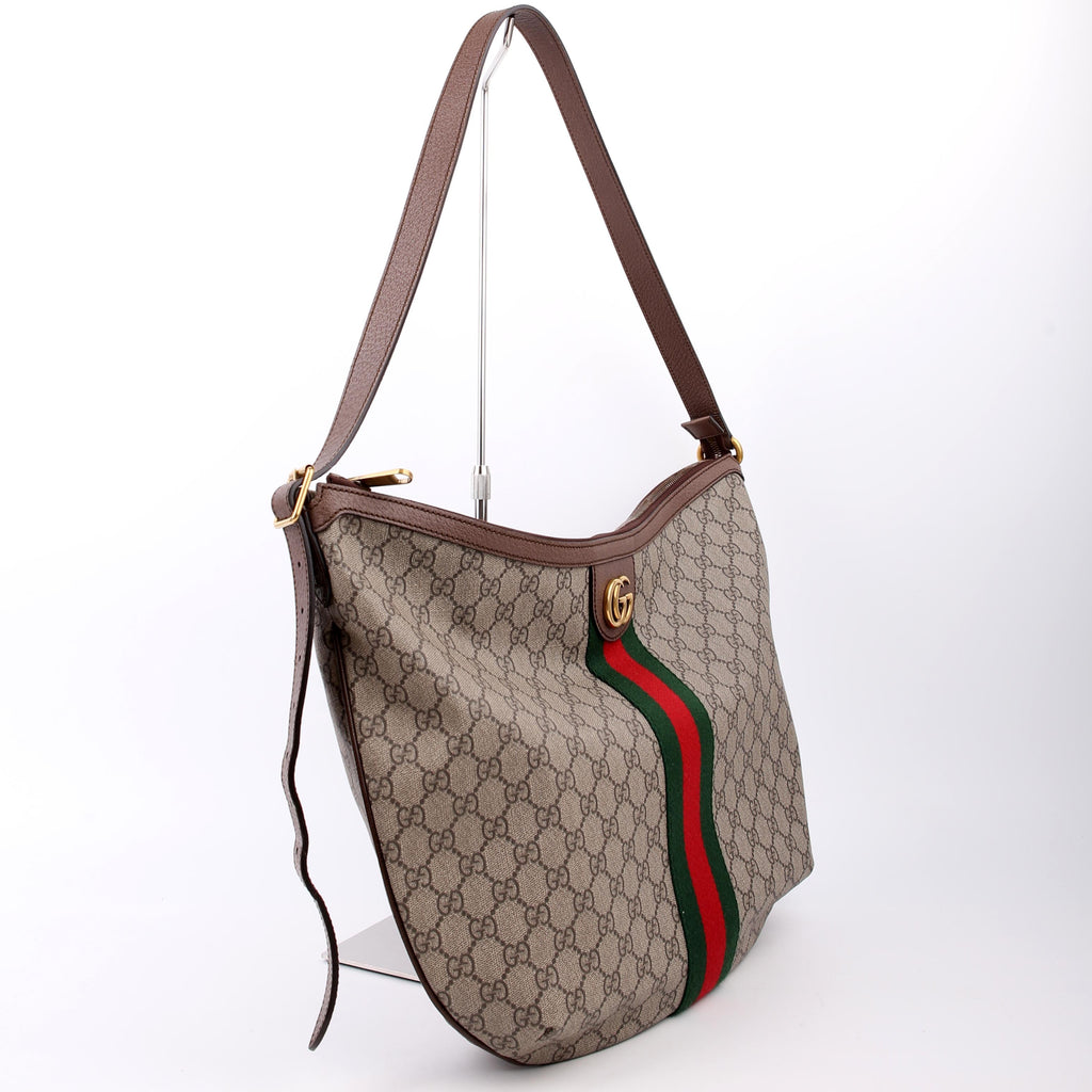 Gucci 547939 Ophidia GG Supreme Half Moon Hobo Large