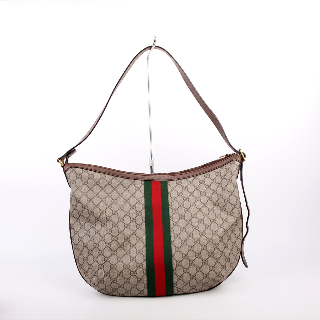 Gucci 547939 Ophidia GG Supreme Half Moon Hobo Large
