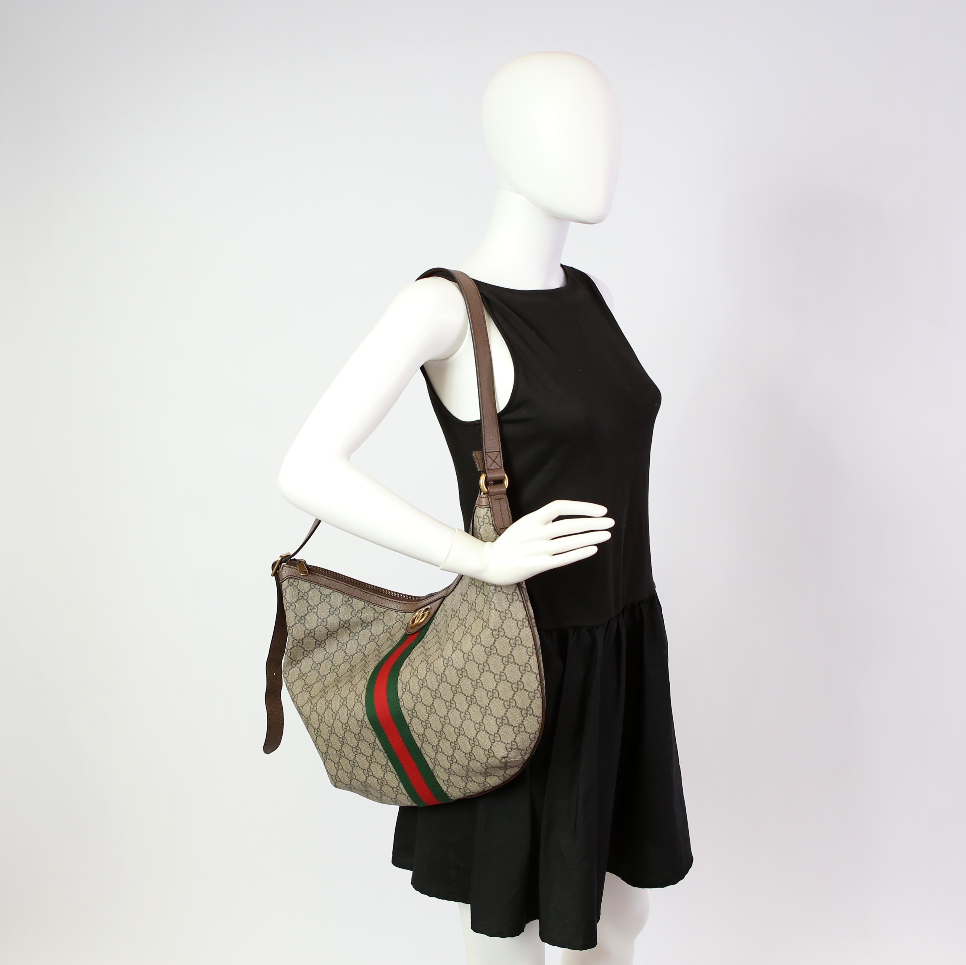 Gucci 547939 Ophidia GG Supreme Half Moon Hobo Large