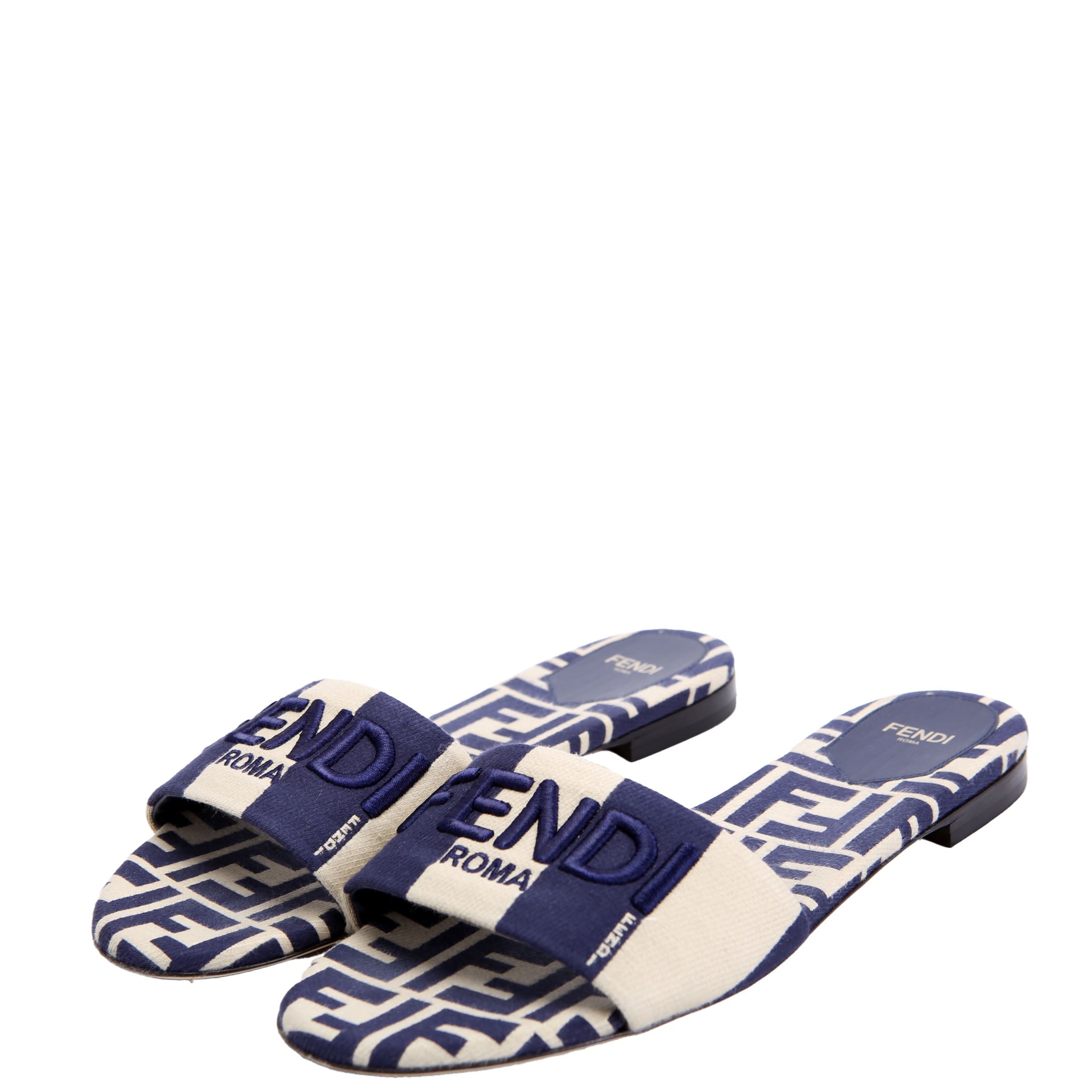 FF Sunshine Slides Size 40 Navy/Beige