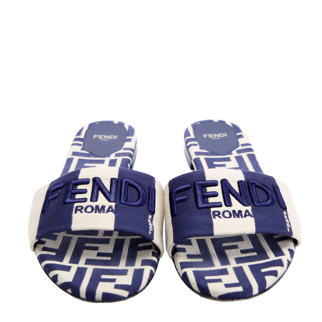 FF Sunshine Slides Size 40 Navy/Beige