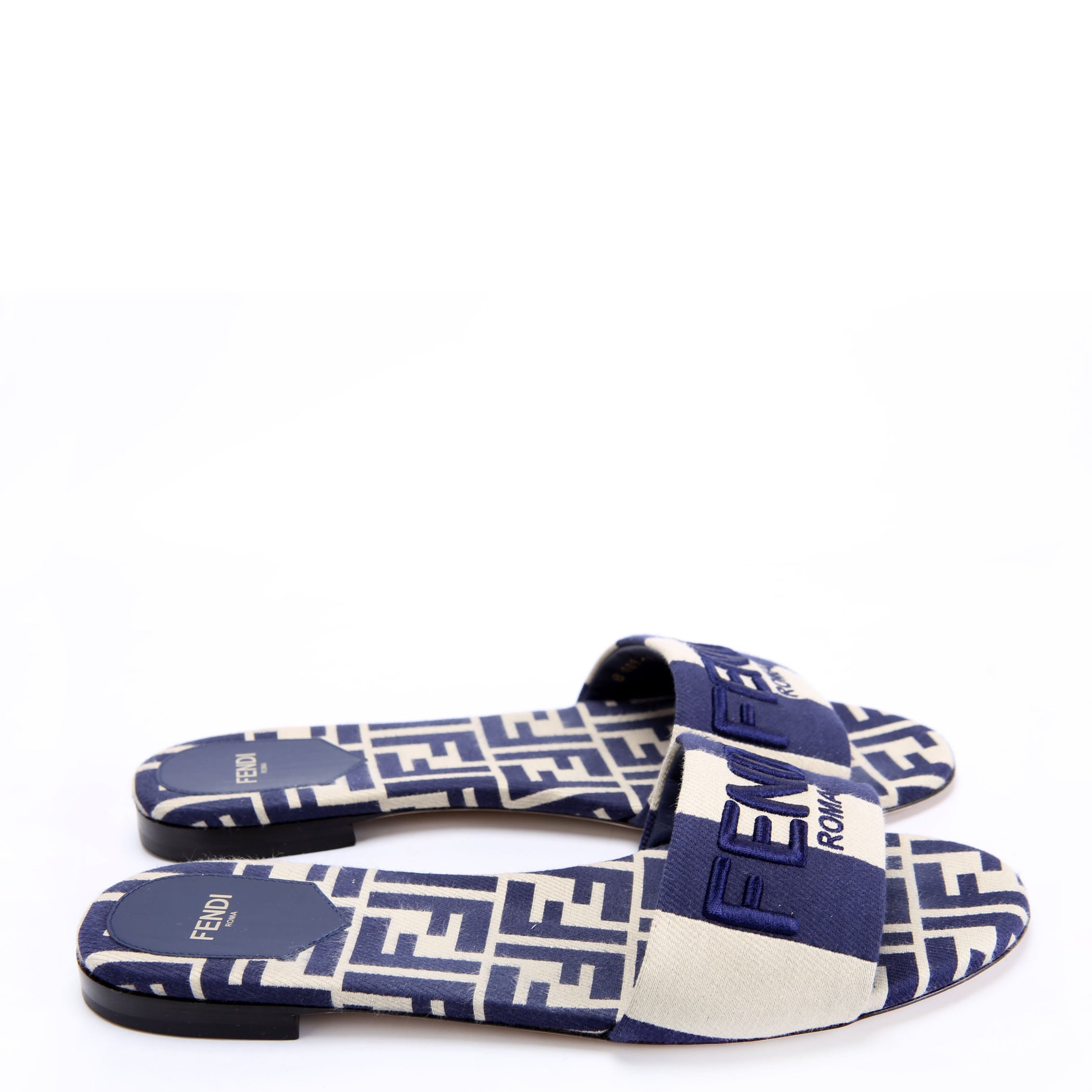 FF Sunshine Slides Size 40 Navy/Beige