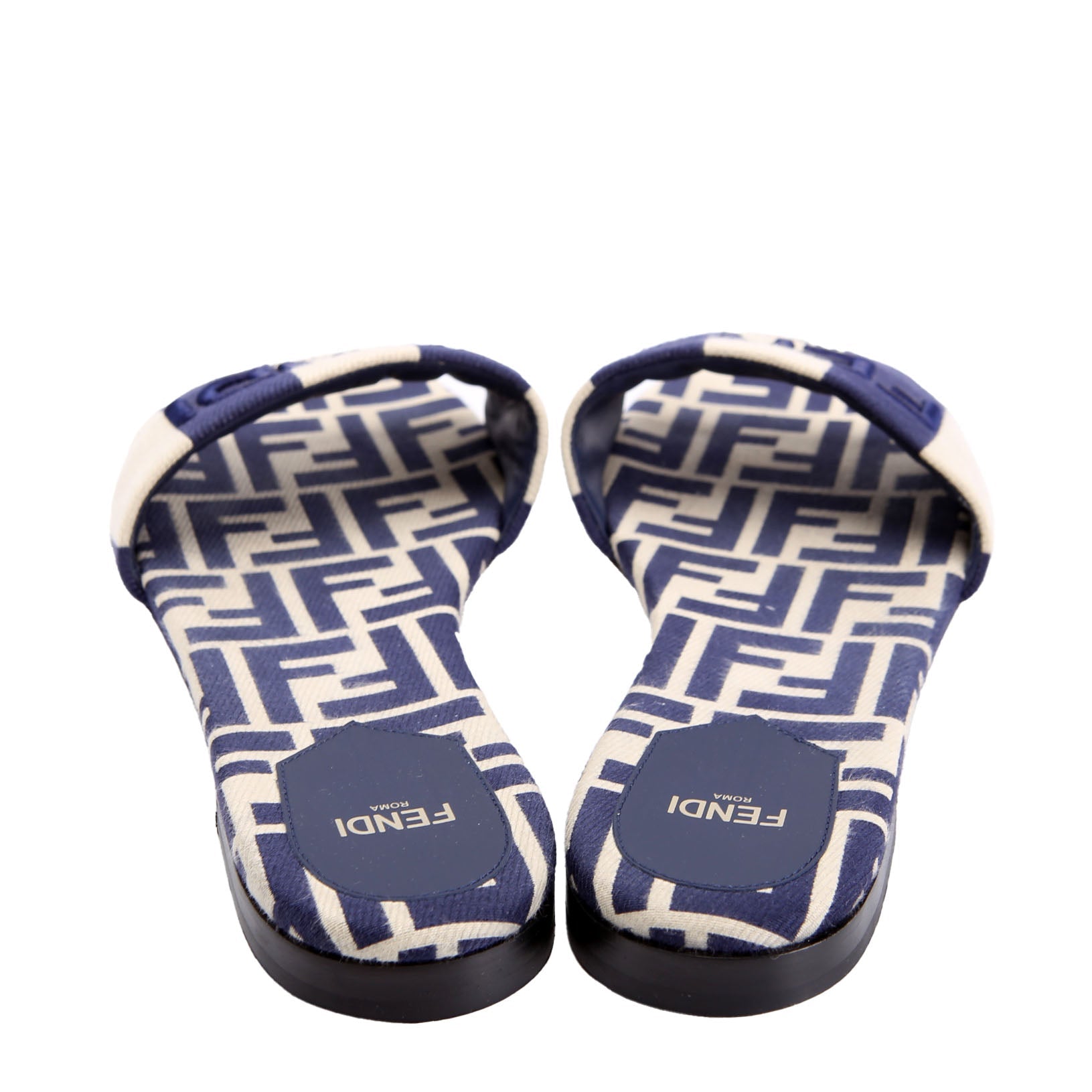 FF Sunshine Slides Size 40 Navy/Beige