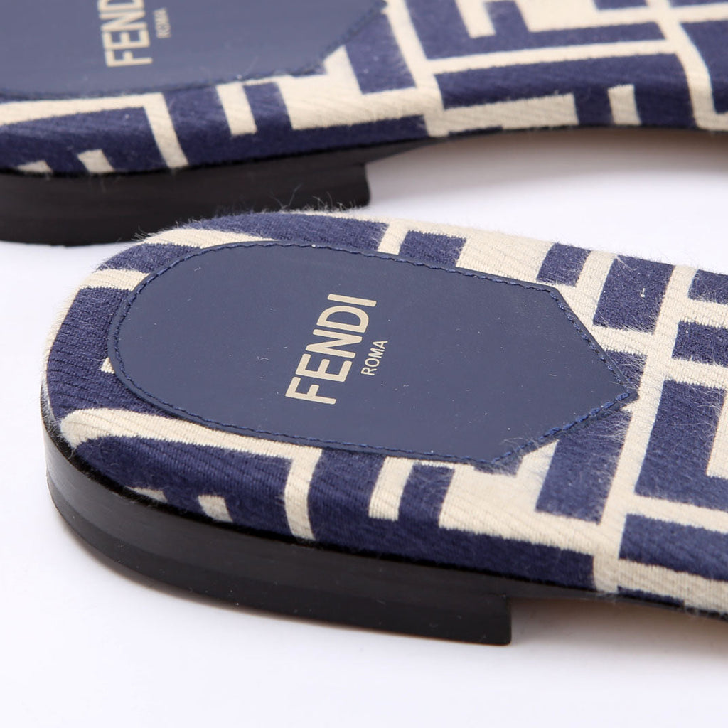FF Sunshine Slides Size 40 Navy/Beige