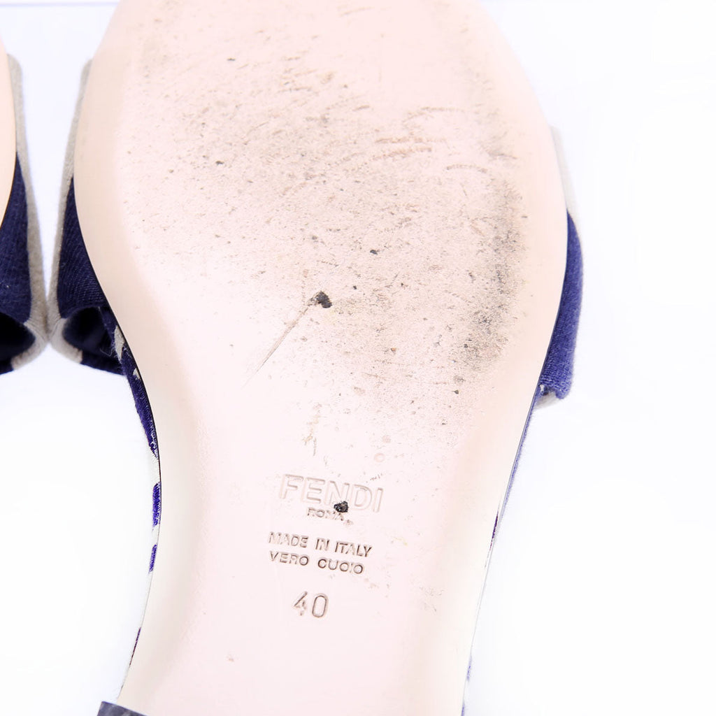 FF Sunshine Slides Size 40 Navy/Beige