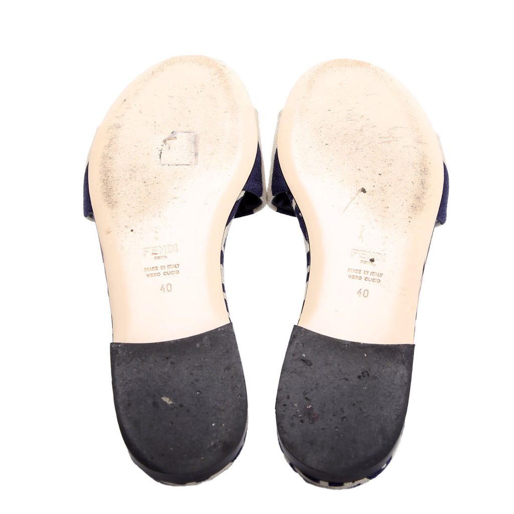 FF Sunshine Slides Size 40 Navy/Beige