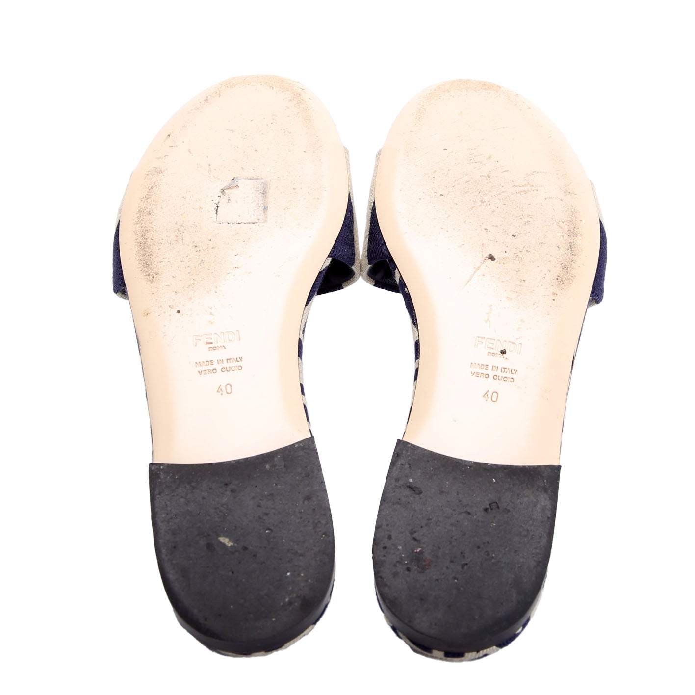 FF Sunshine Slides Size 40 Navy/Beige