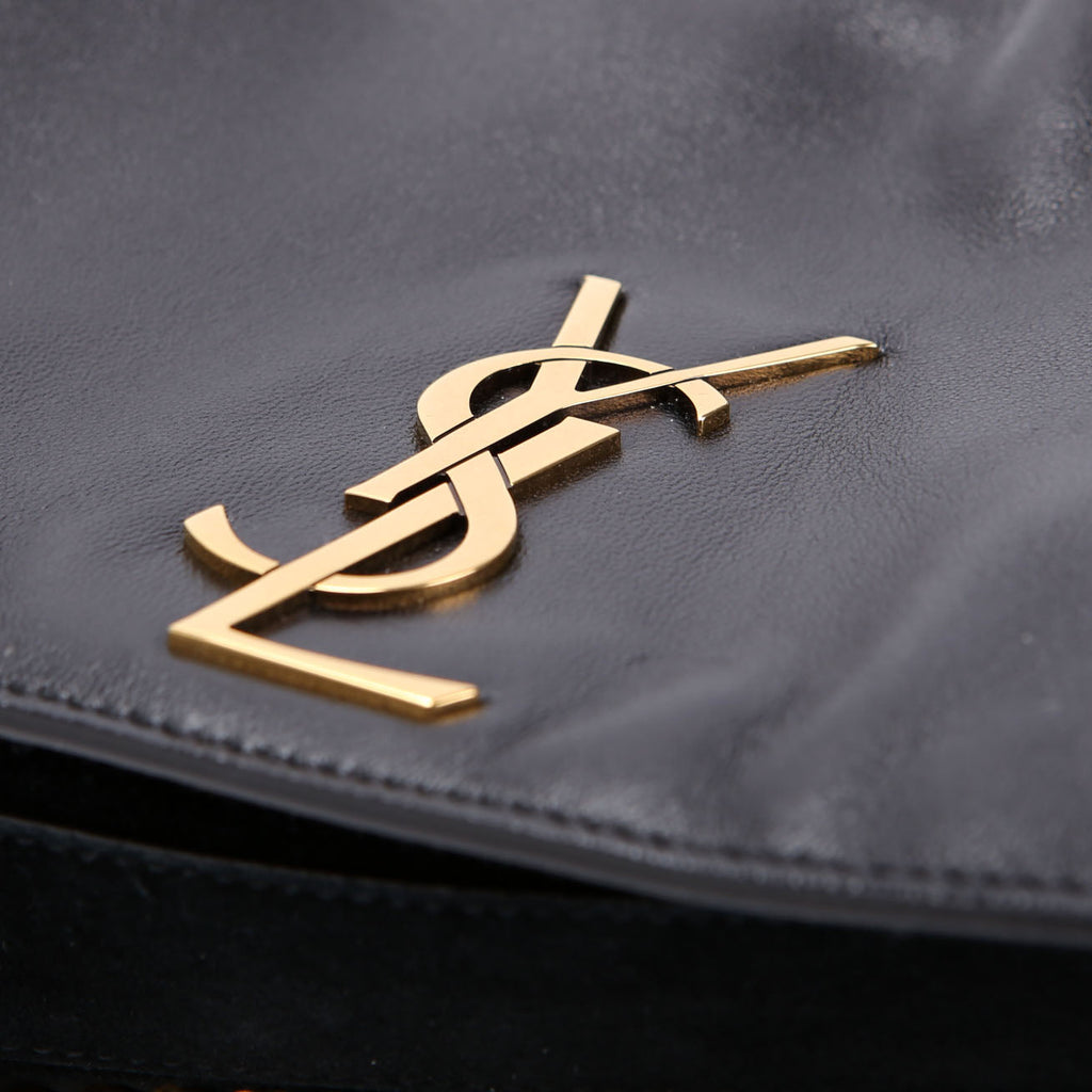 SAINT LAURENT Kate Satchel Medium Reversible Suede/Leather 553804 Black
