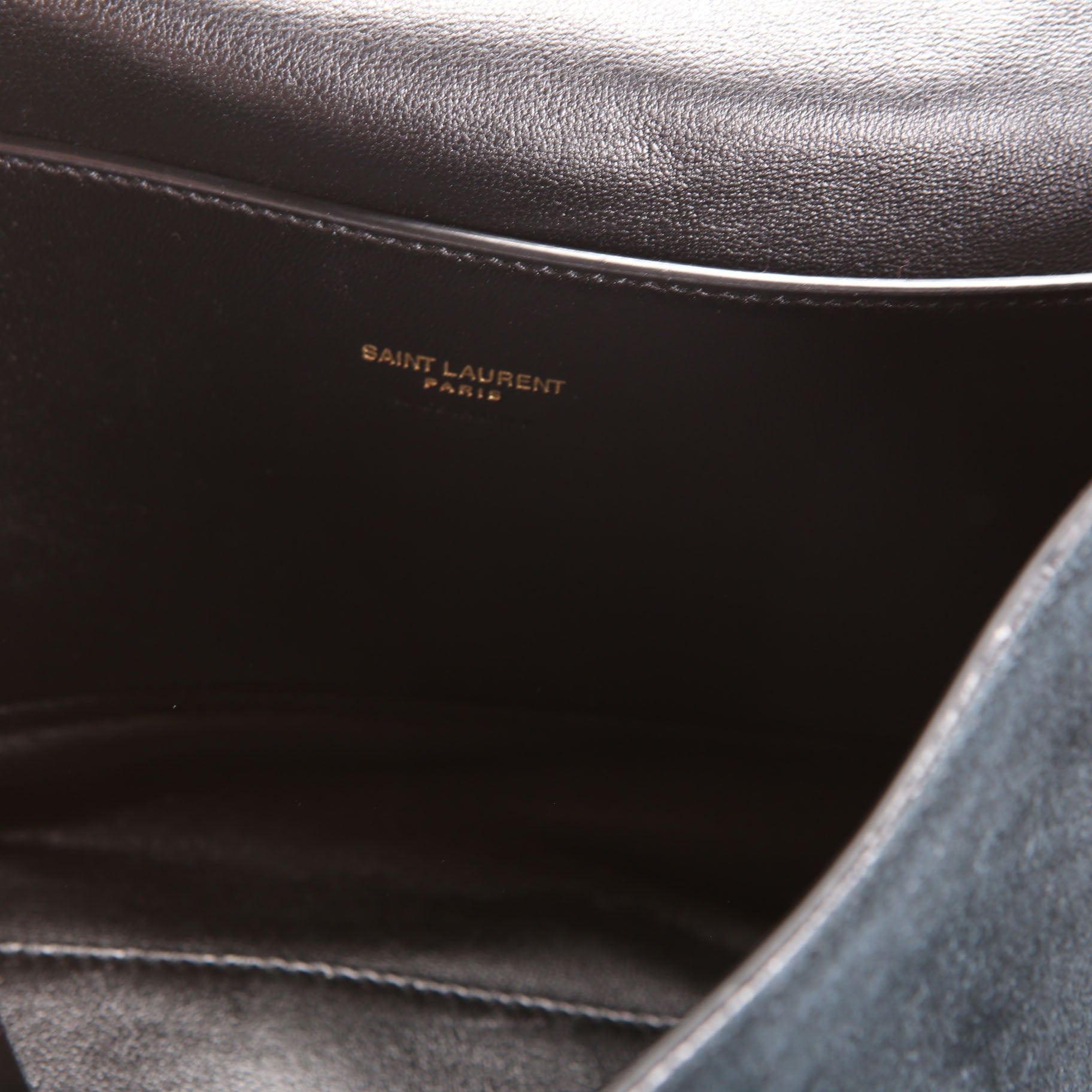 SAINT LAURENT Kate Satchel Medium Reversible Suede/Leather 553804 Black