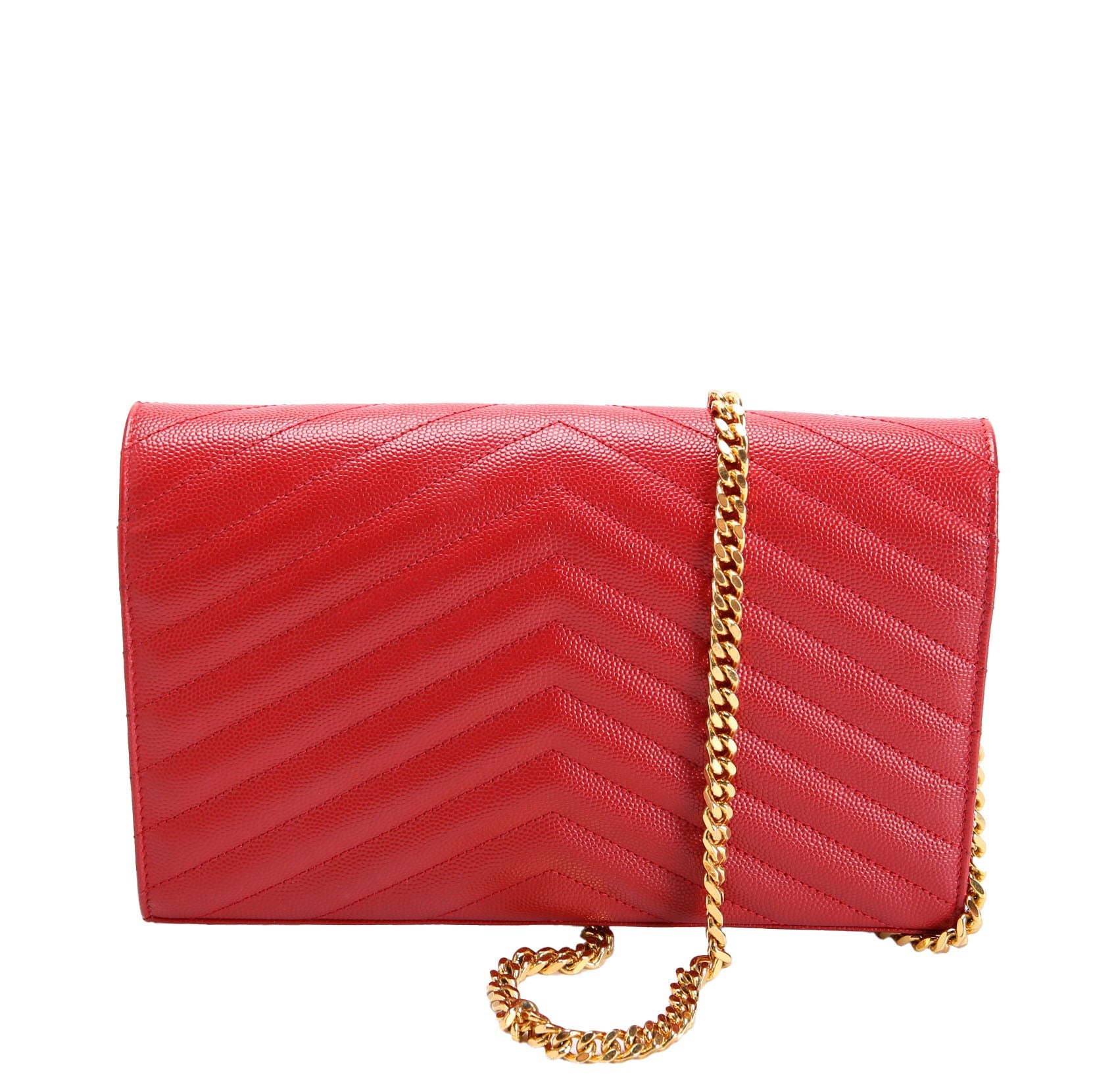 SAINT LAURENT Grain De Chain Wallet 377828 Red