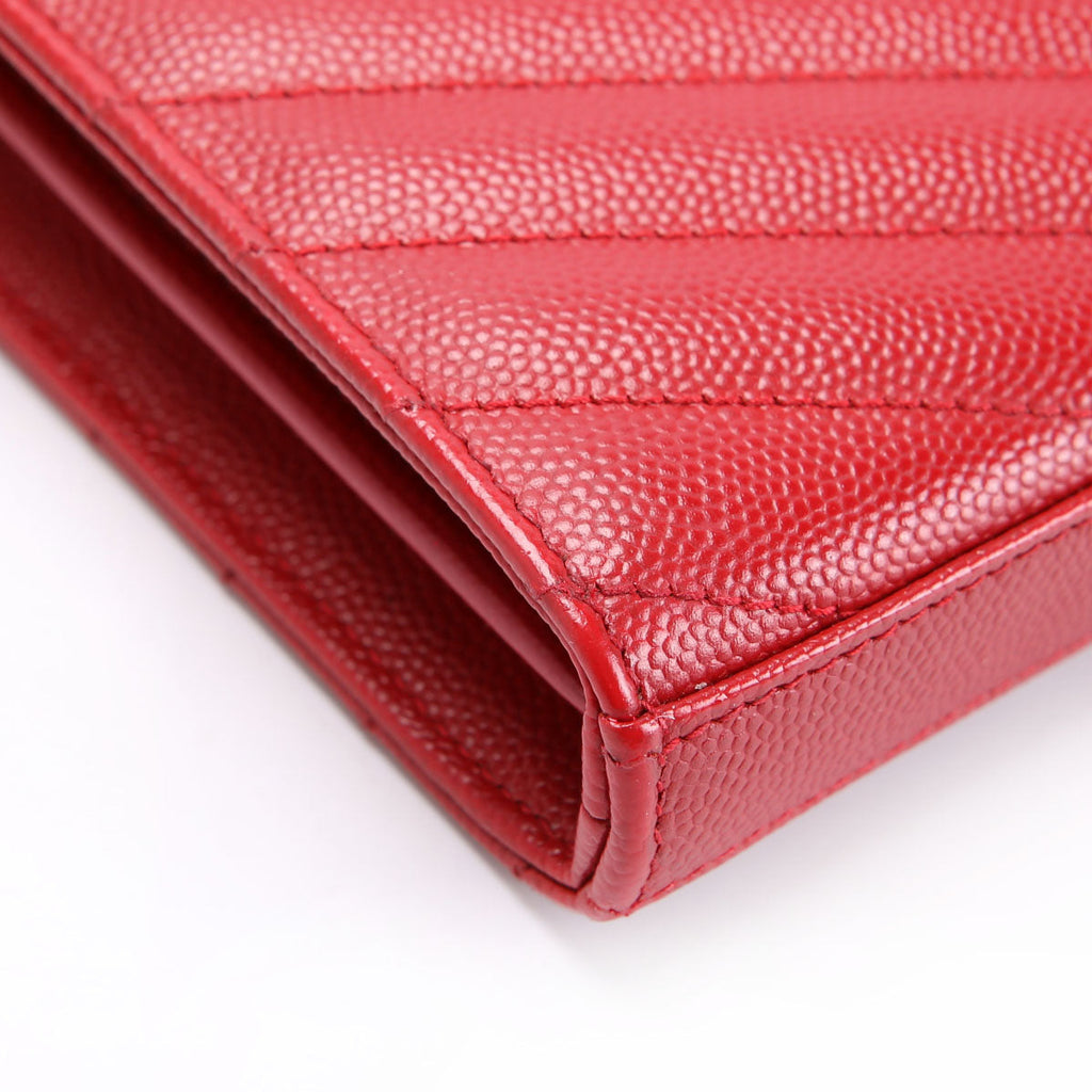 SAINT LAURENT Grain De Chain Wallet 377828 Red