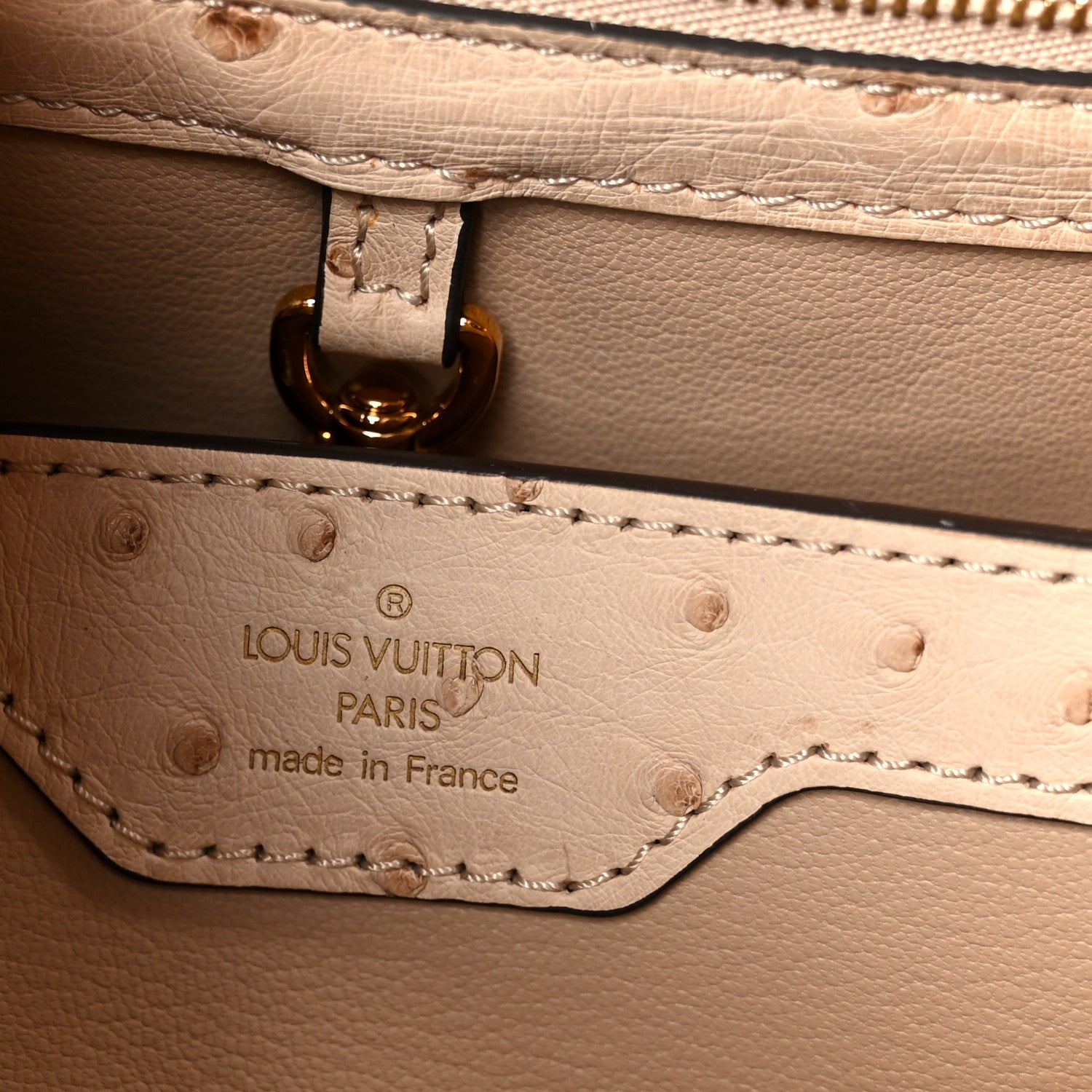 Louis Vuitton Ostrich Capucines PM Rose Champagne