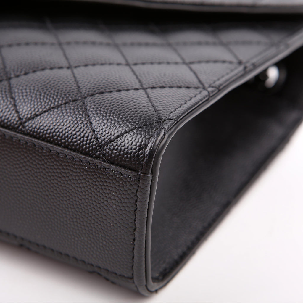 SAINT LAURENT Envelope Medium Tri-Quilt 600185 Black