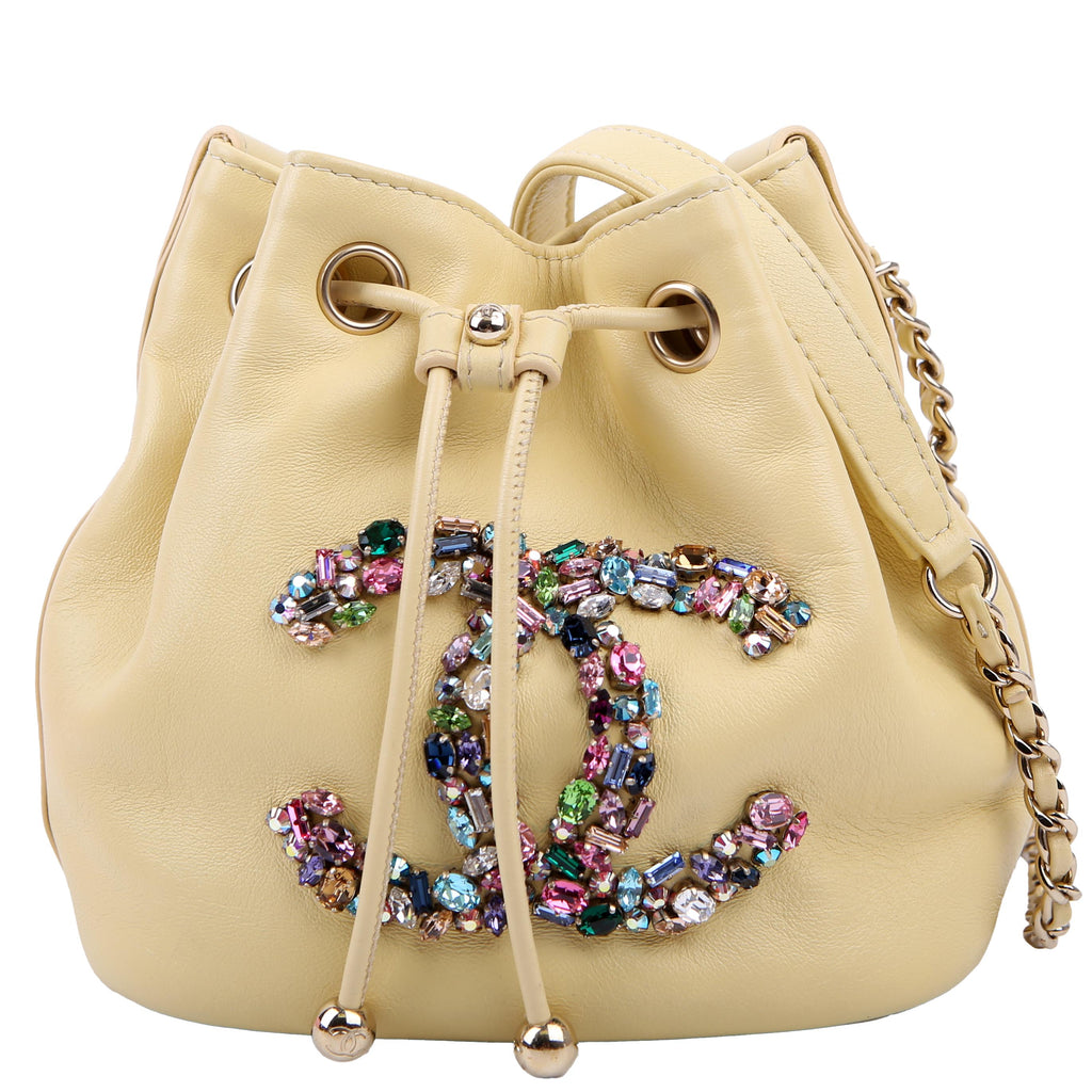 CC Crystal Drawstring Bag Mini 31M Yellow