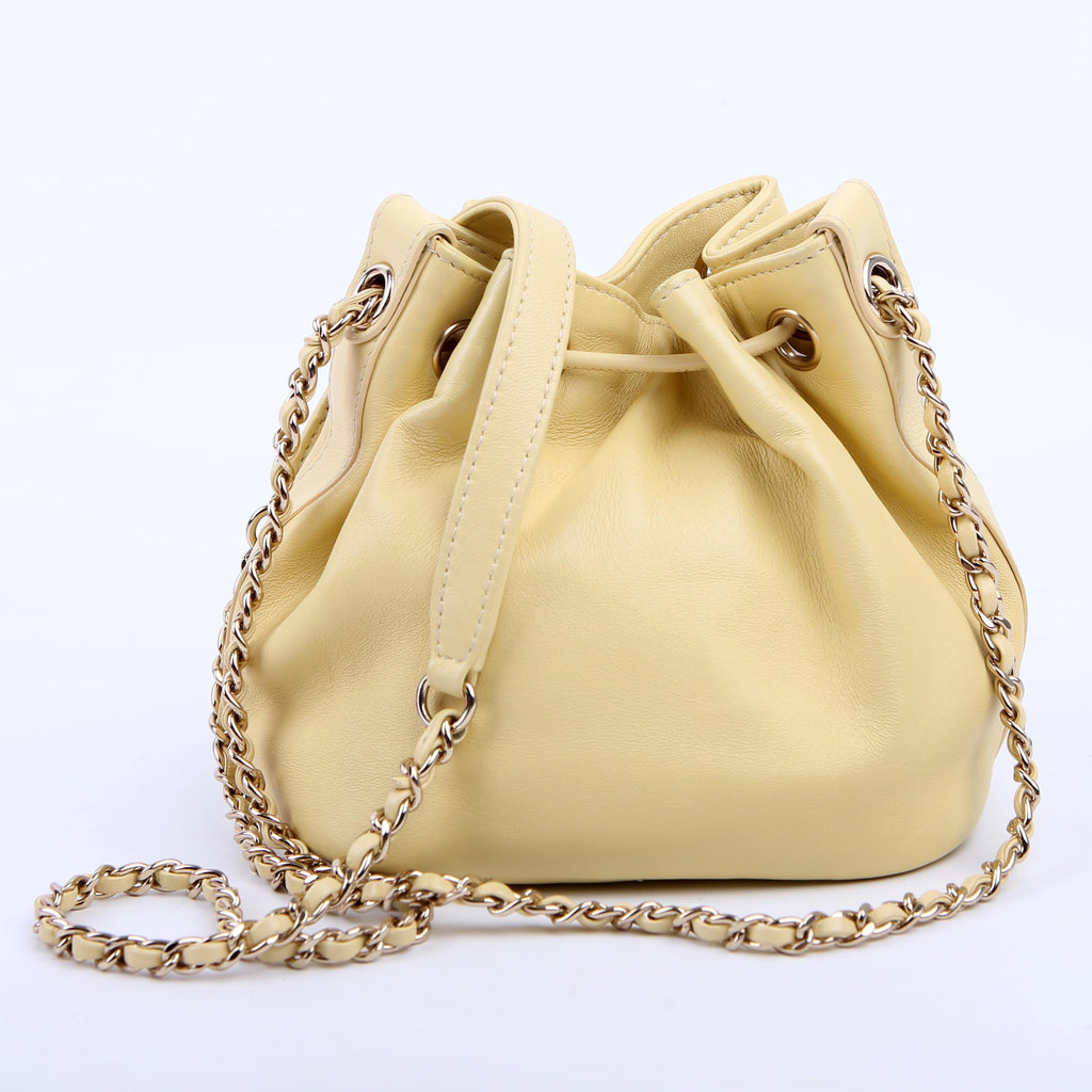 CC Crystal Drawstring Bag Mini 31M Yellow