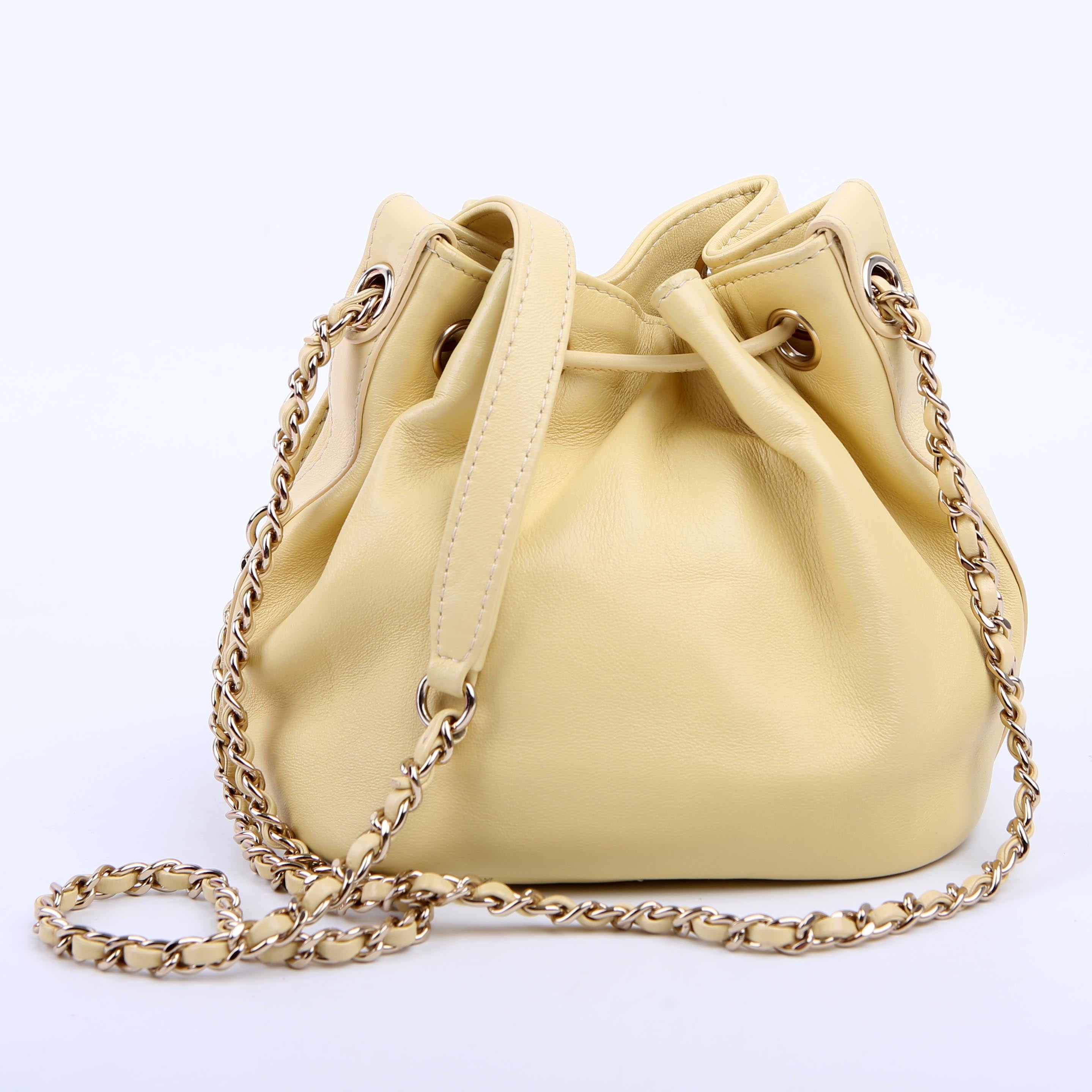 CC Crystal Drawstring Bag Mini 31M Yellow