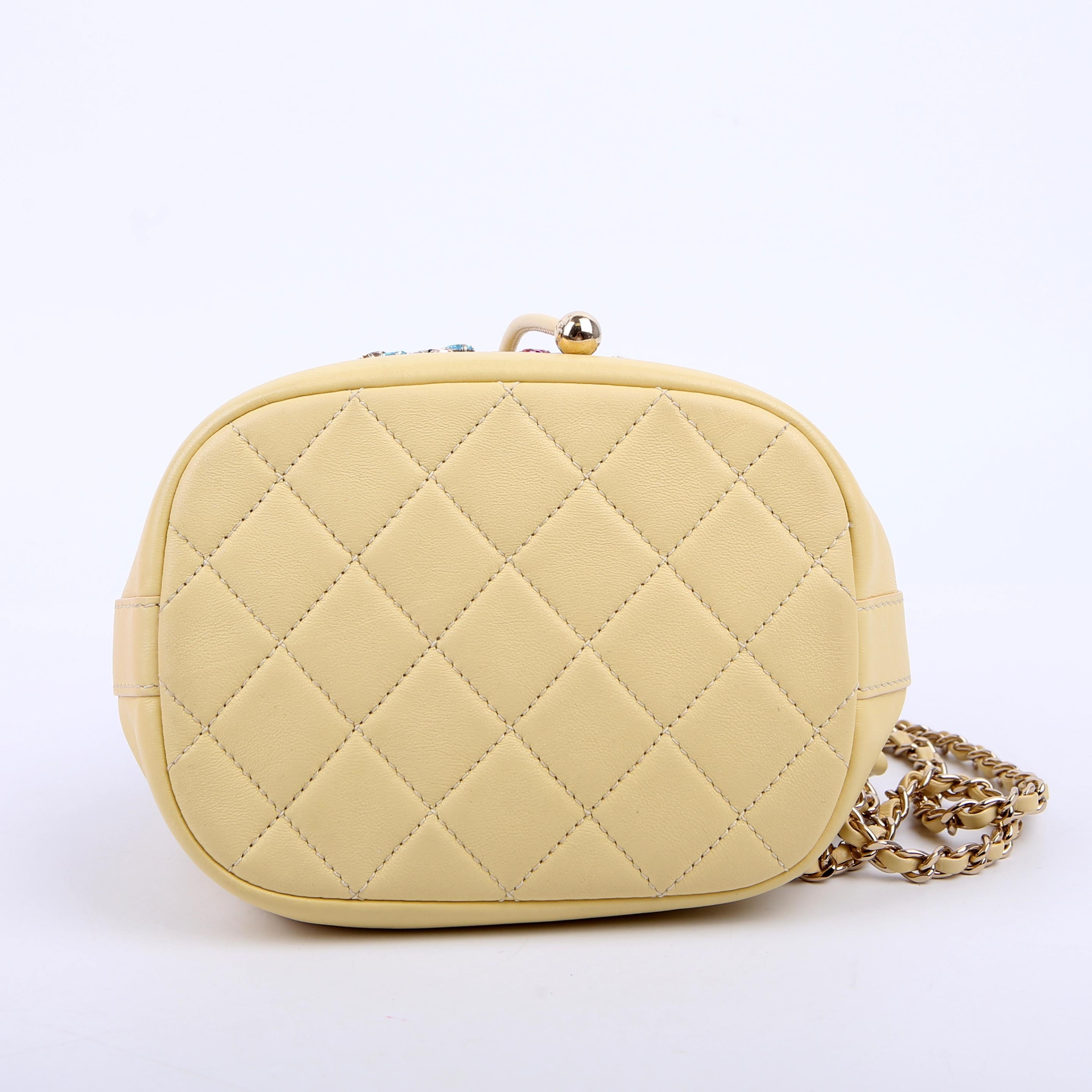CC Crystal Drawstring Bag Mini 31M Yellow
