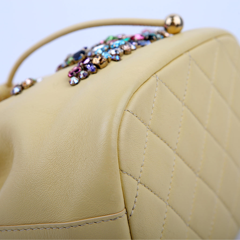 CC Crystal Drawstring Bag Mini 31M Yellow