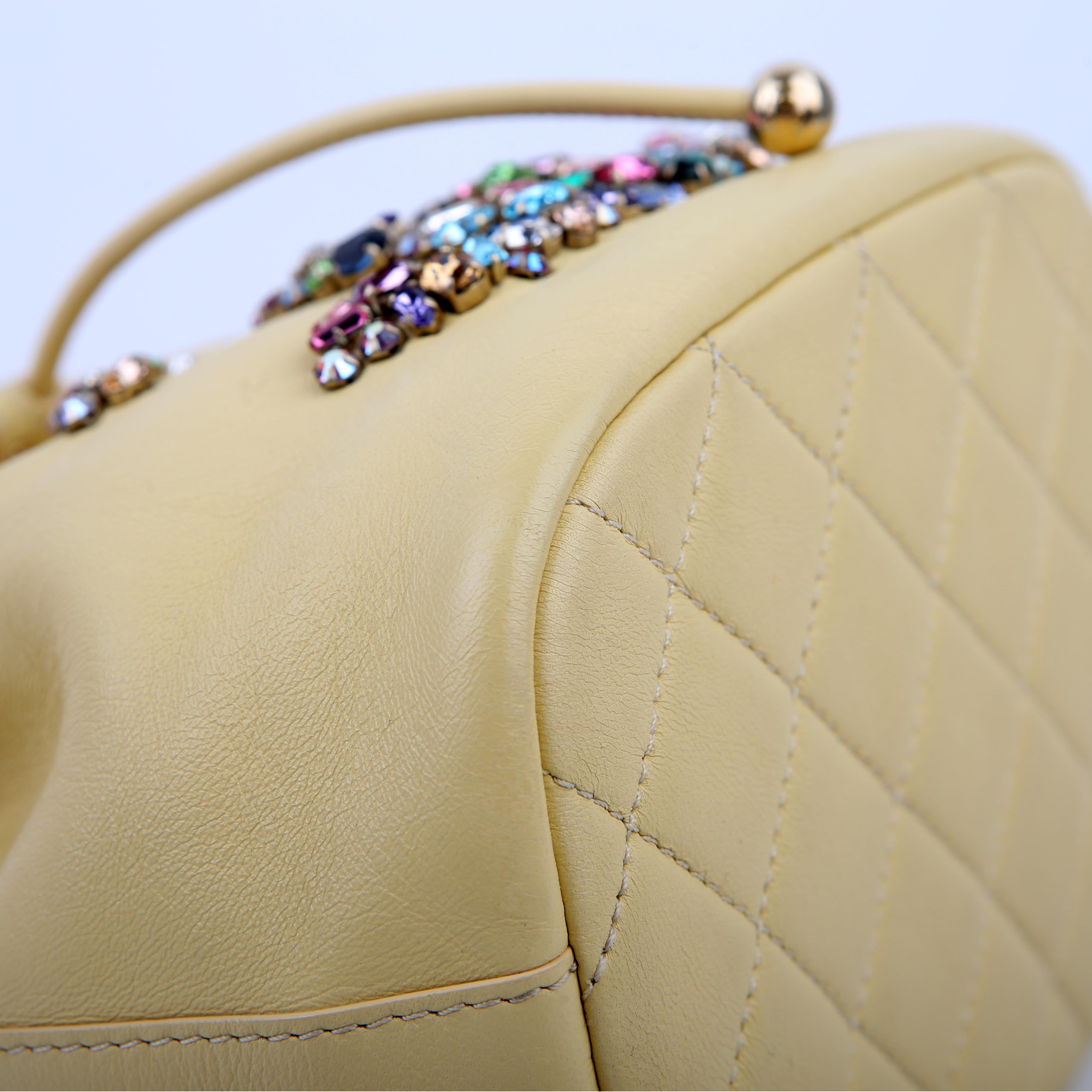 CC Crystal Drawstring Bag Mini 31M Yellow