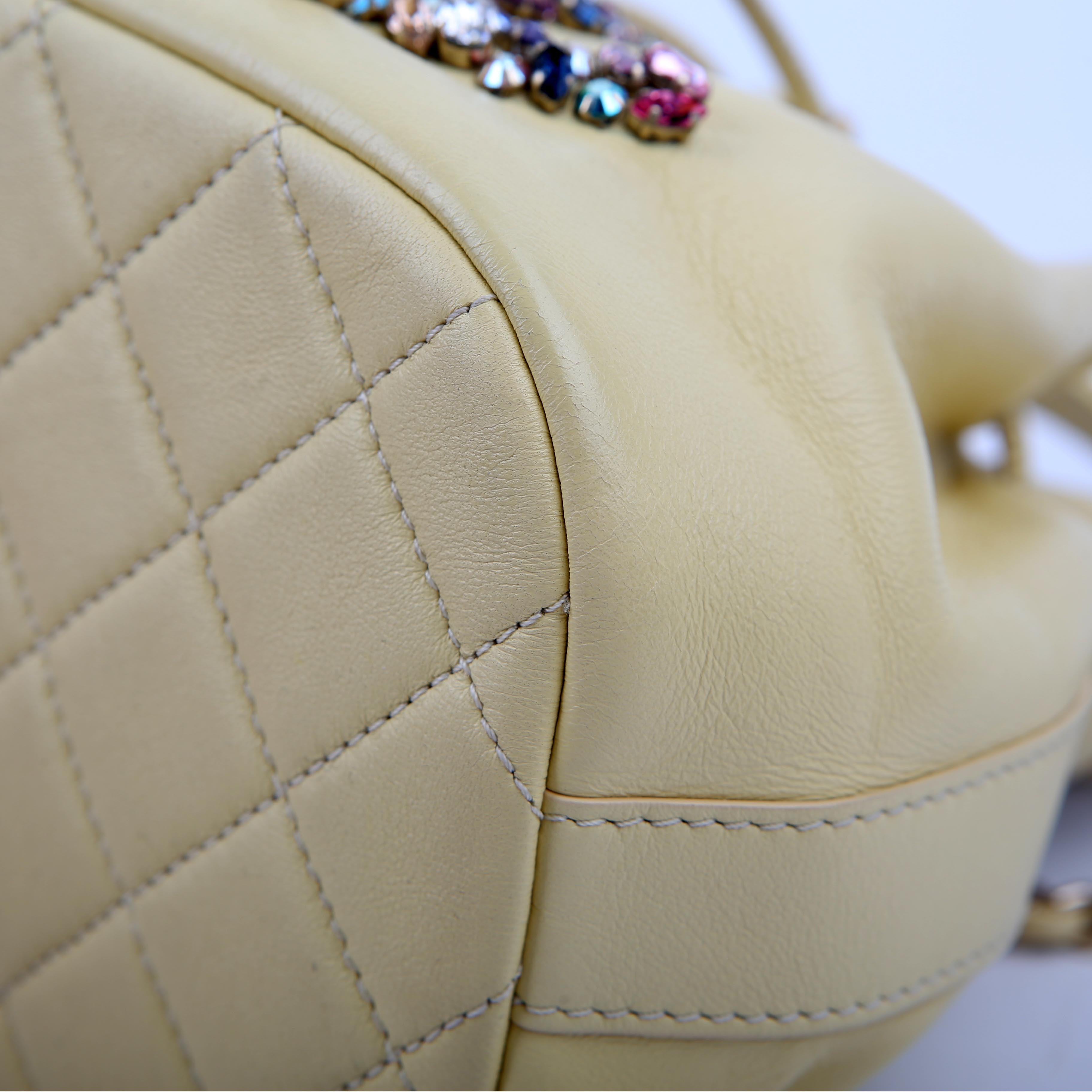 CC Crystal Drawstring Bag Mini 31M Yellow