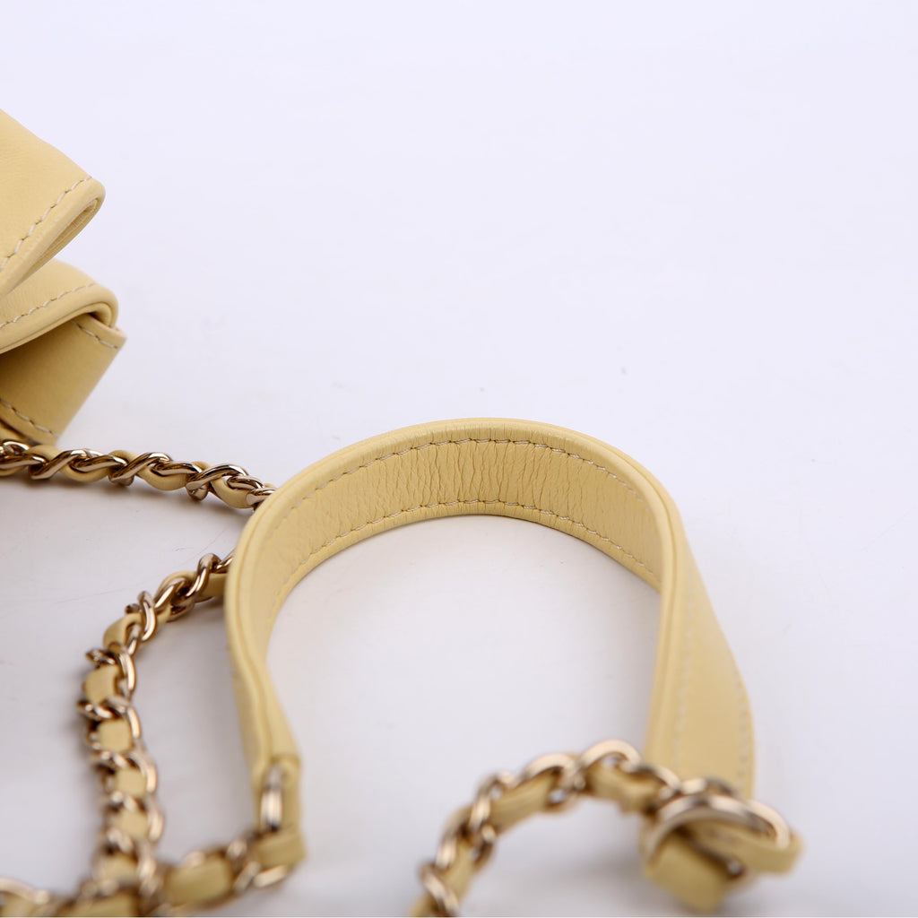 CC Crystal Drawstring Bag Mini 31M Yellow