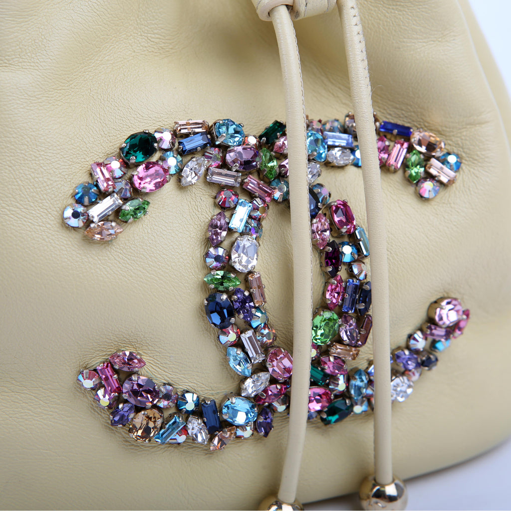 CC Crystal Drawstring Bag Mini 31M Yellow