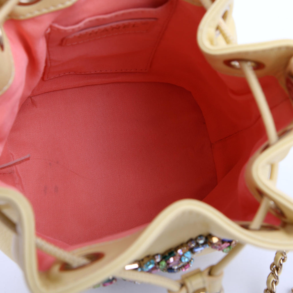 CC Crystal Drawstring Bag Mini 31M Yellow