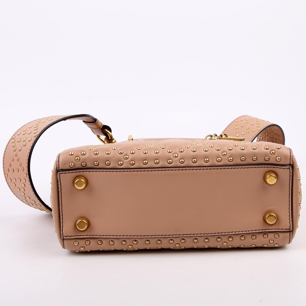 Dior Lady Dior Mini Studded Tan