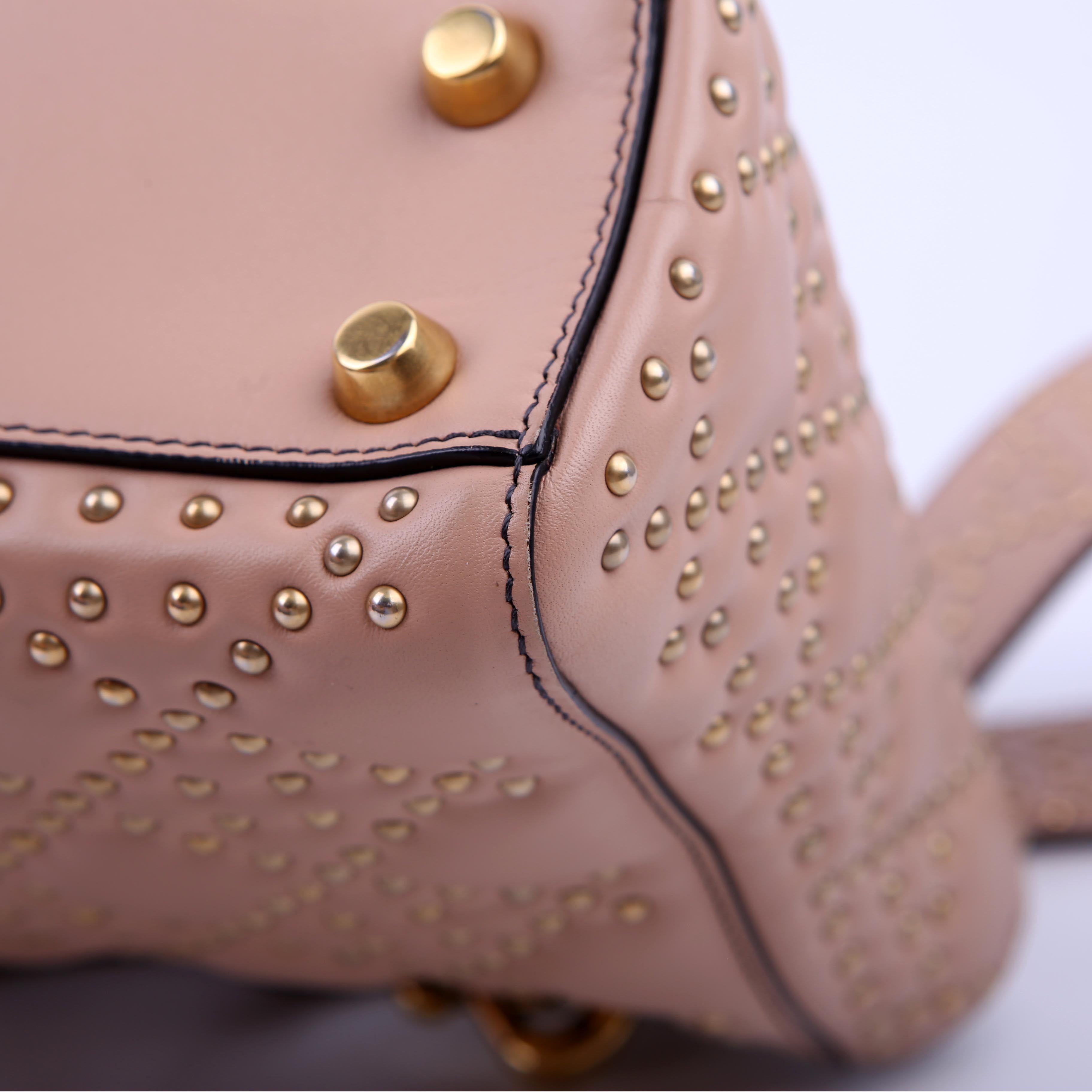 Dior Lady Dior Mini Studded Tan
