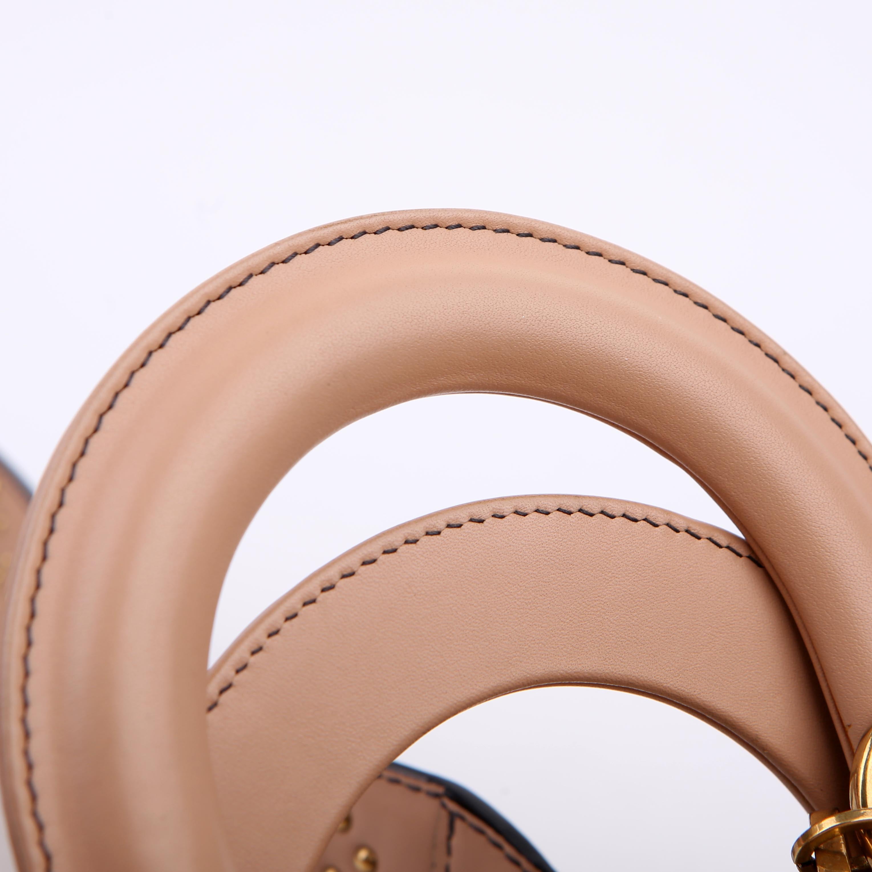 Dior Lady Dior Mini Studded Tan
