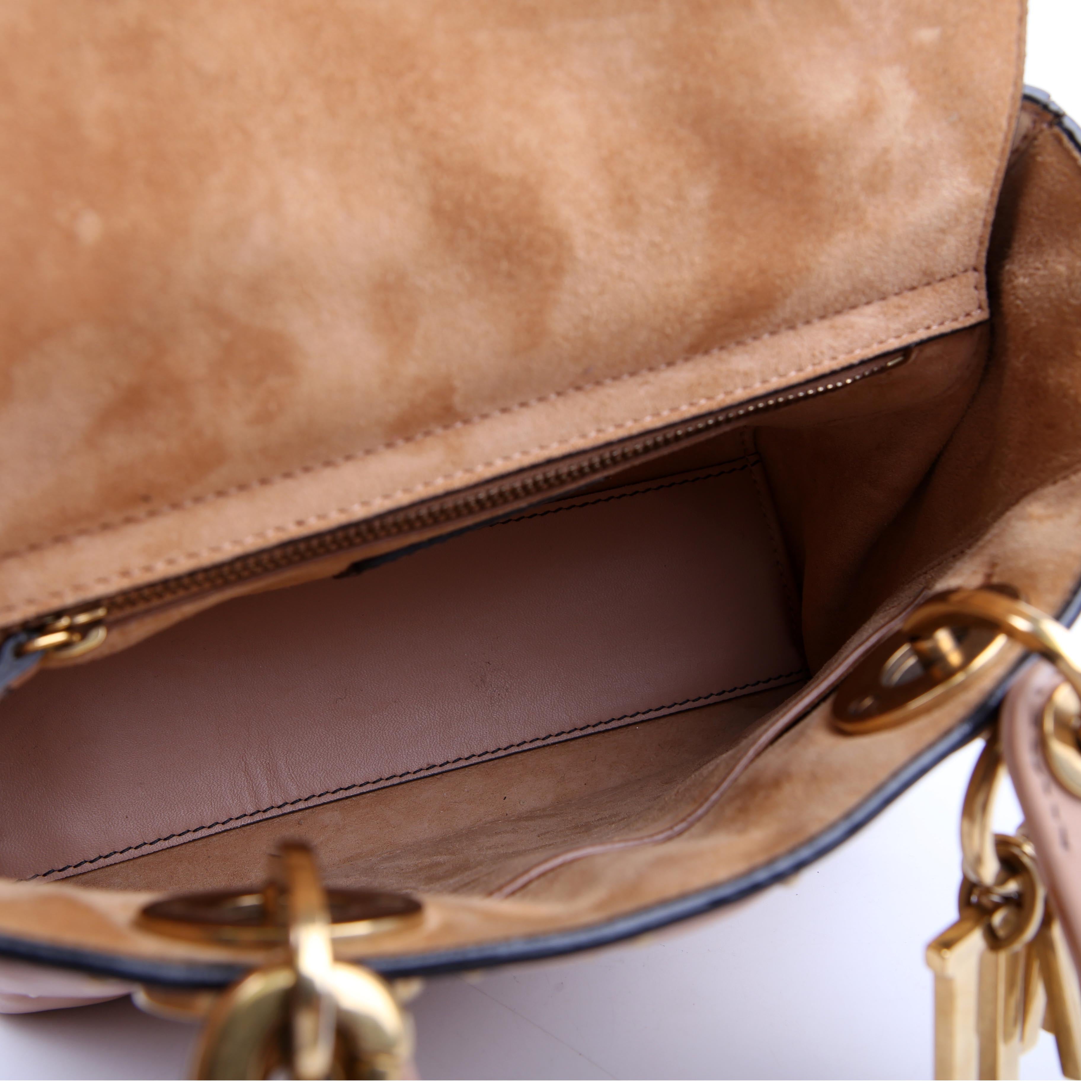 Dior Lady Dior Mini Studded Tan