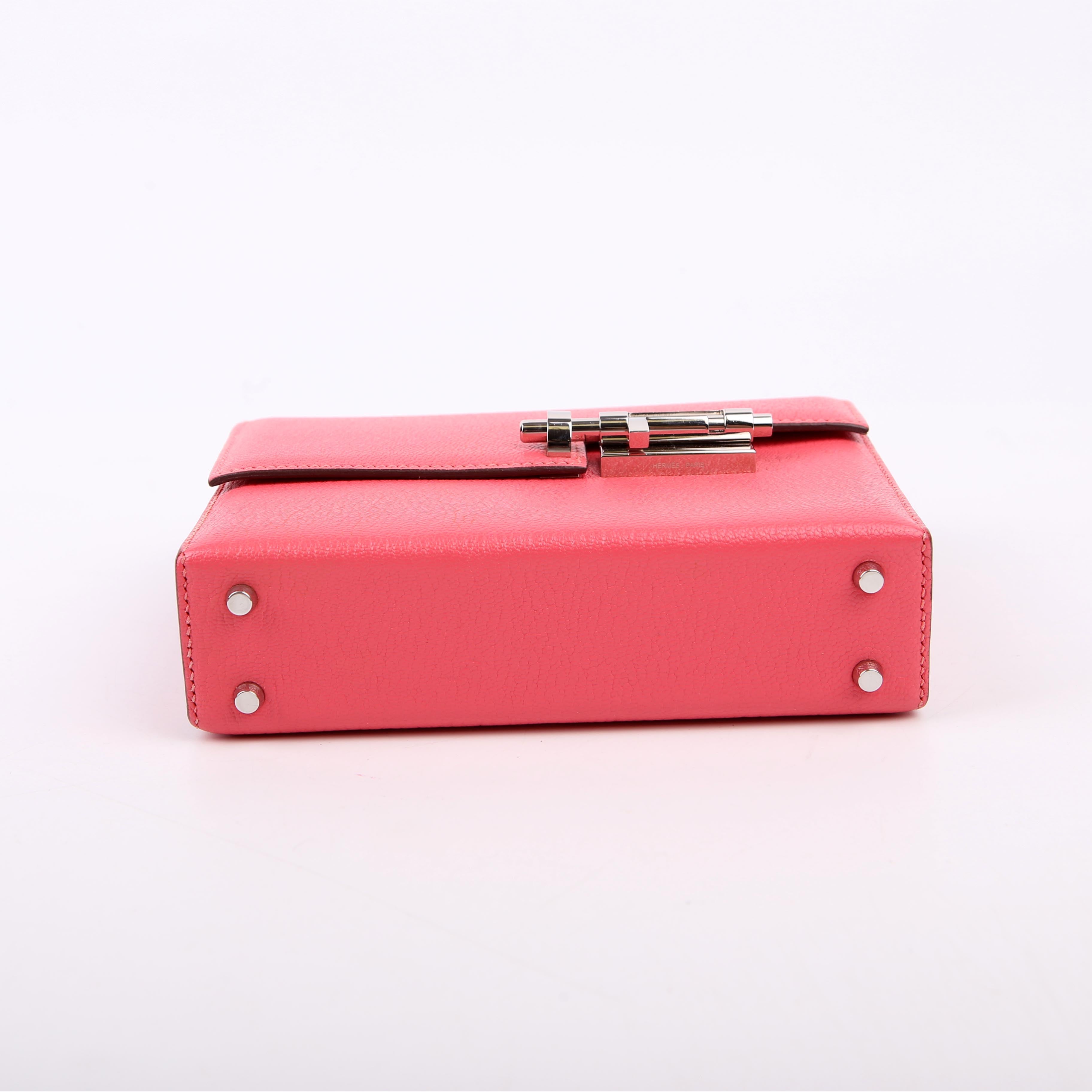 Hermes Verrou Chaine Mini Pink/Silver