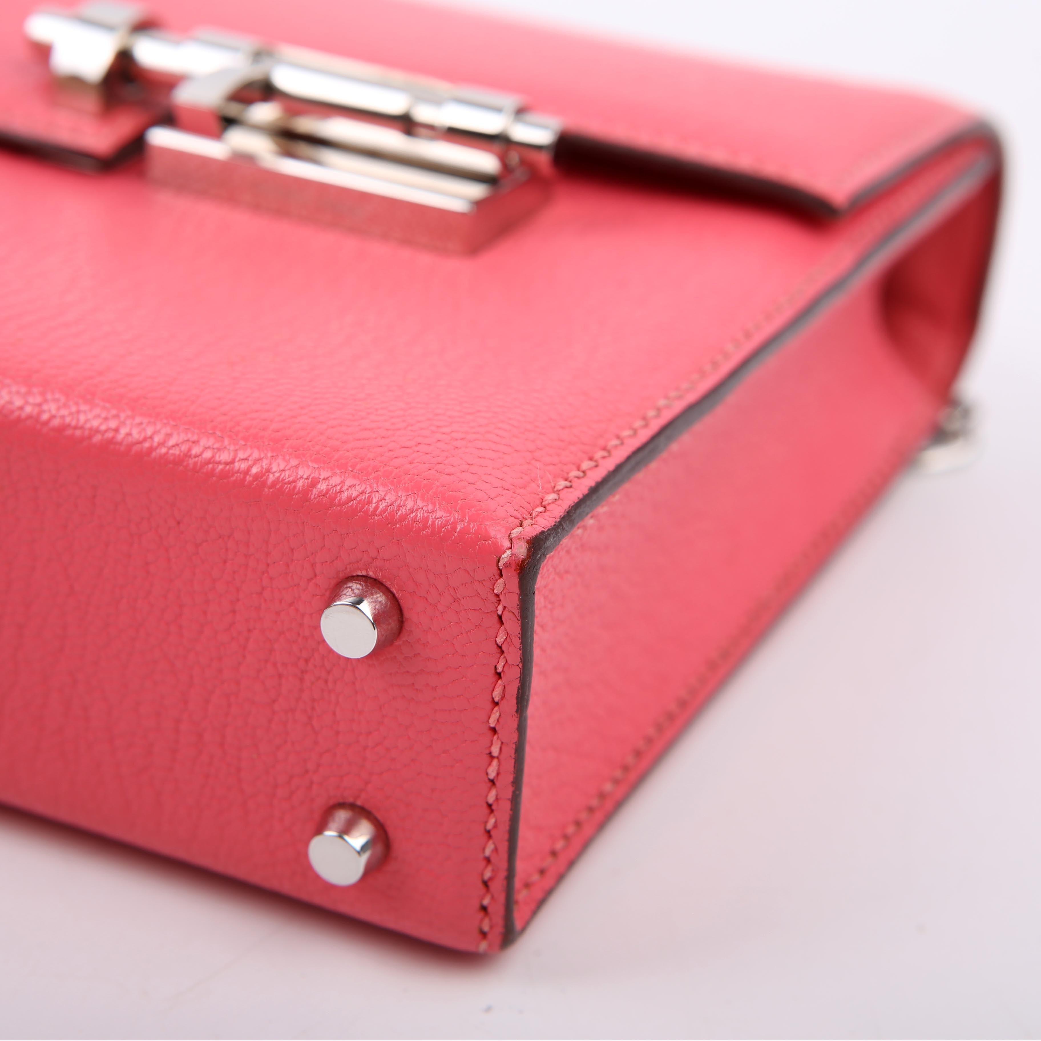Hermes Verrou Chaine Mini Pink/Silver