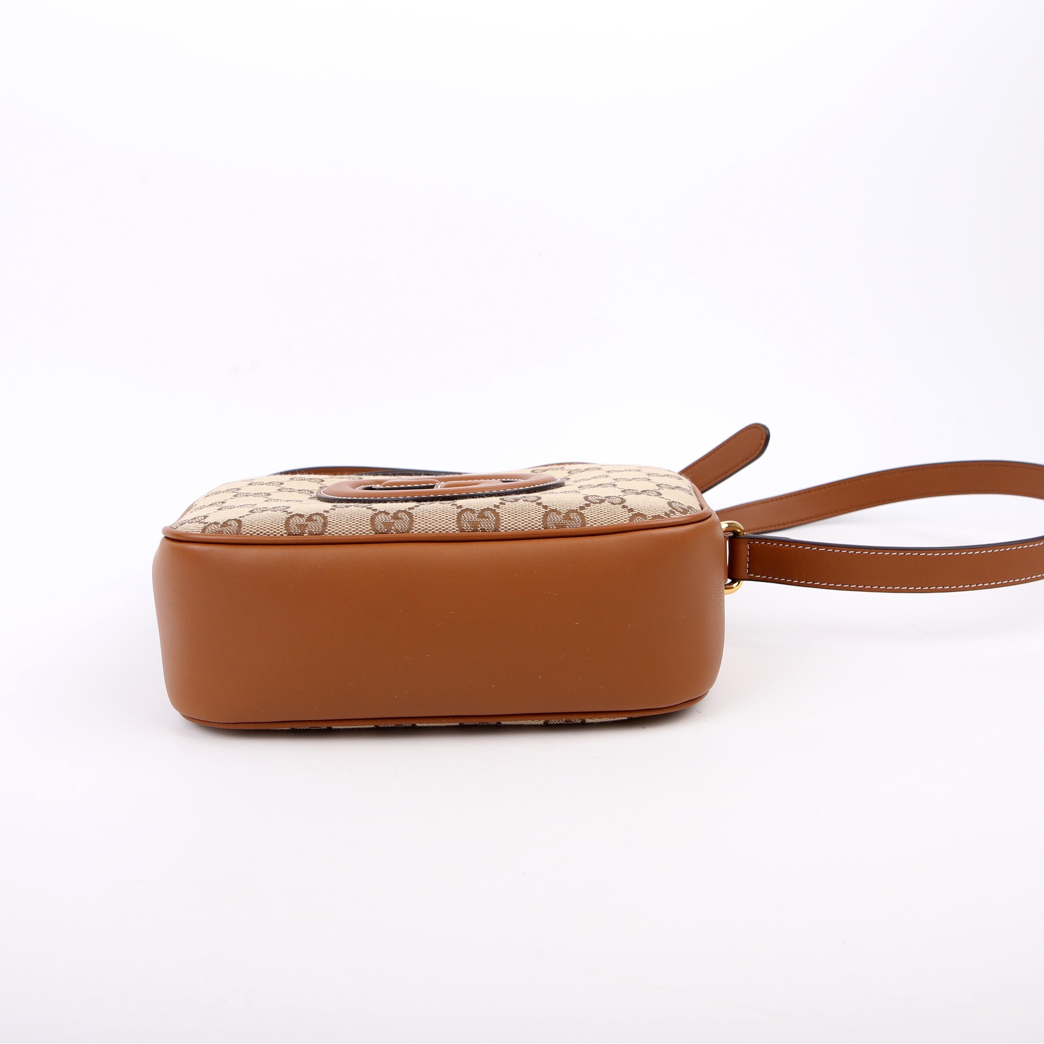 820429 Blondie GG Canvas Small Shoulder Bag Brown