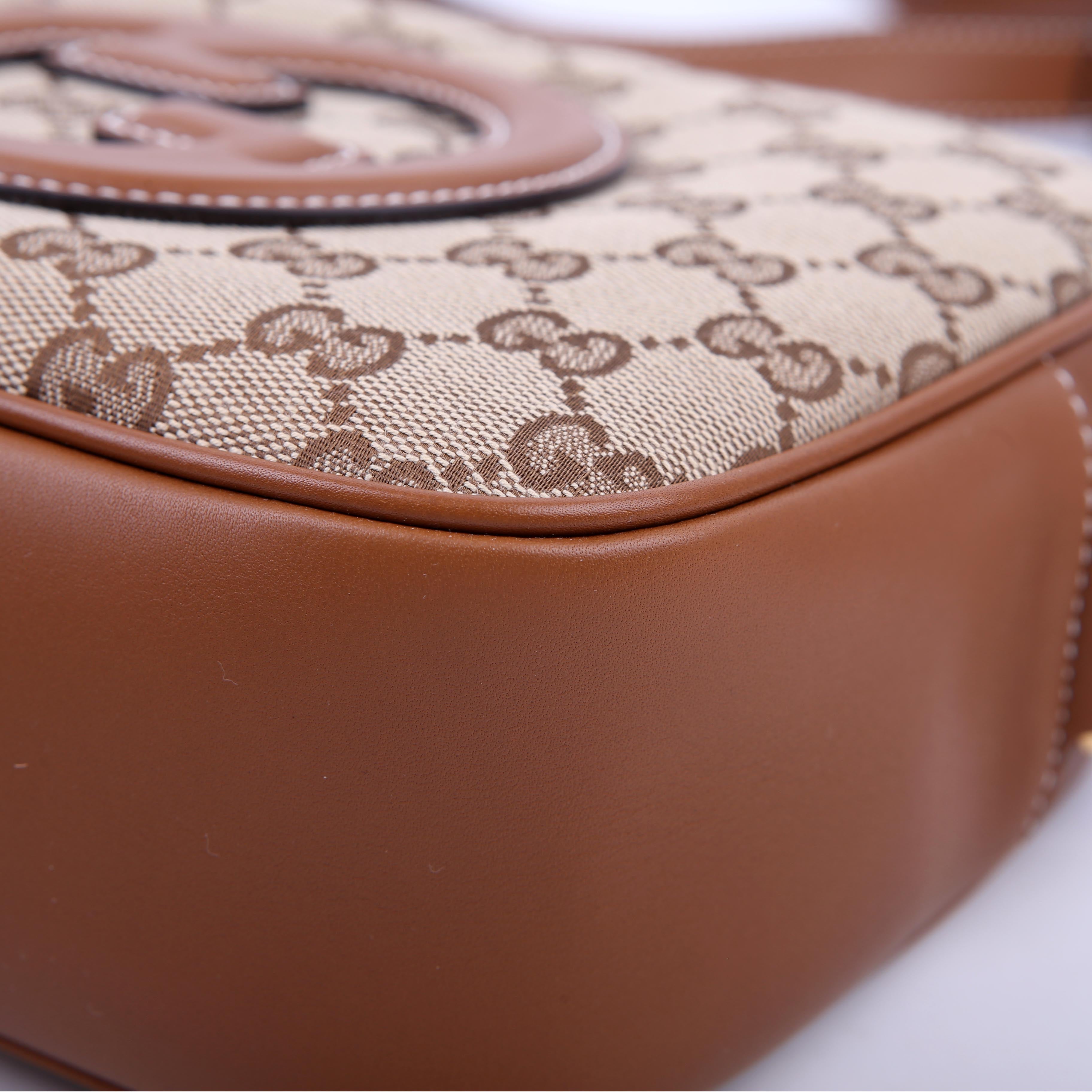 820429 Blondie GG Canvas Small Shoulder Bag Brown