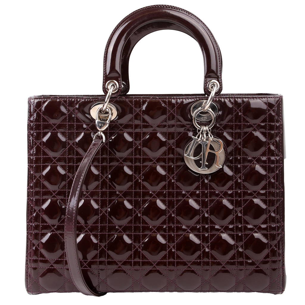 Dior Lady Dior Large Cannage Patent Purple