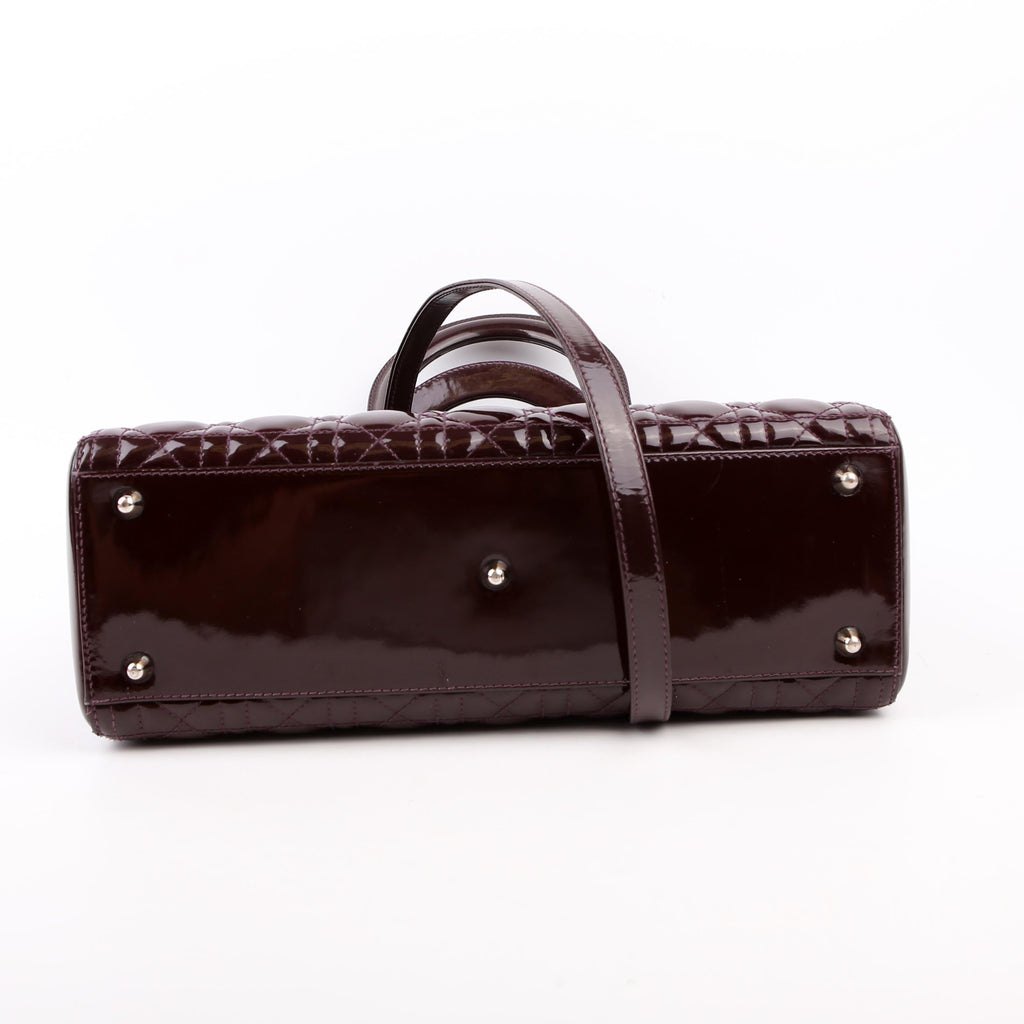 Dior Lady Dior Large Cannage Patent Purple