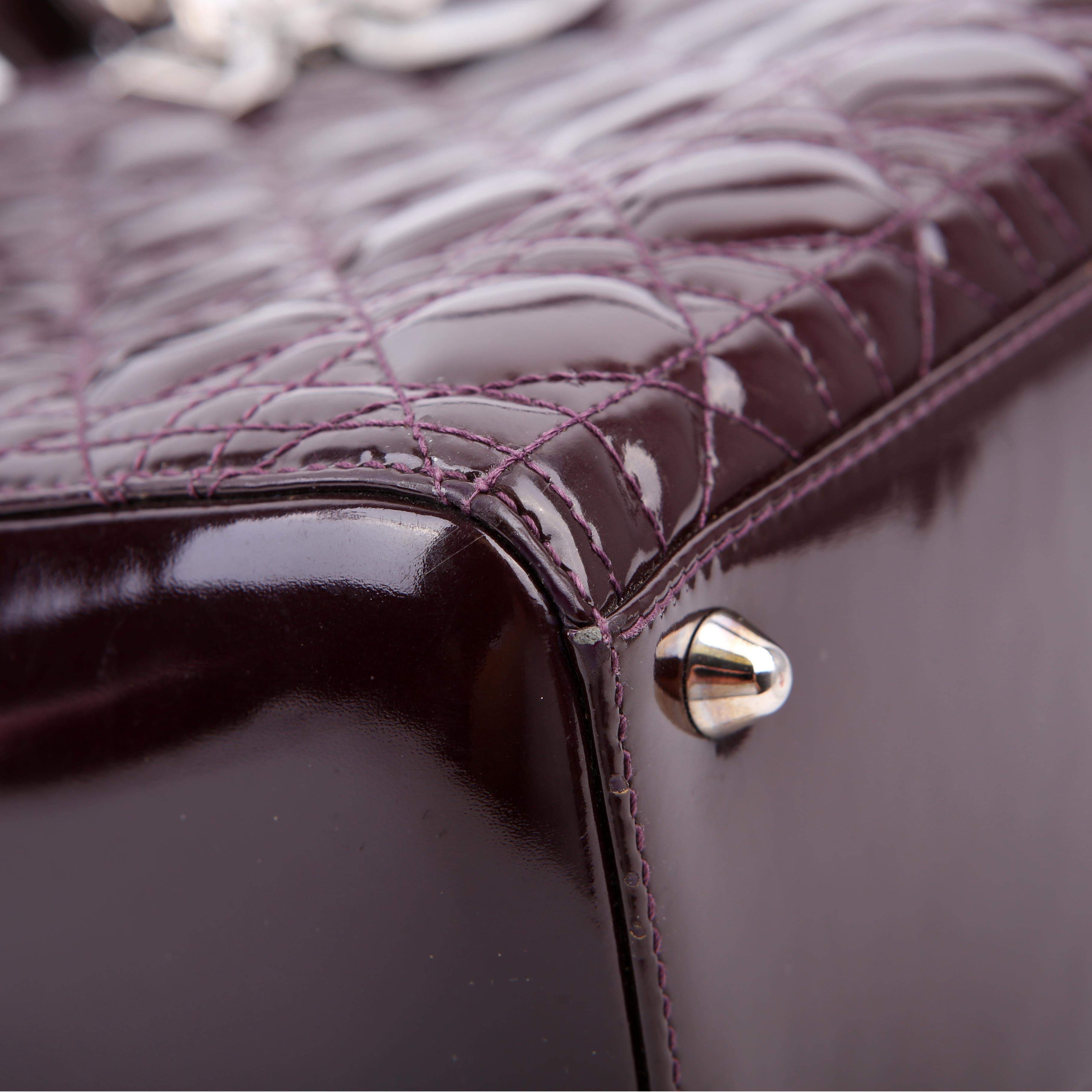 Dior Lady Dior Large Cannage Patent Purple