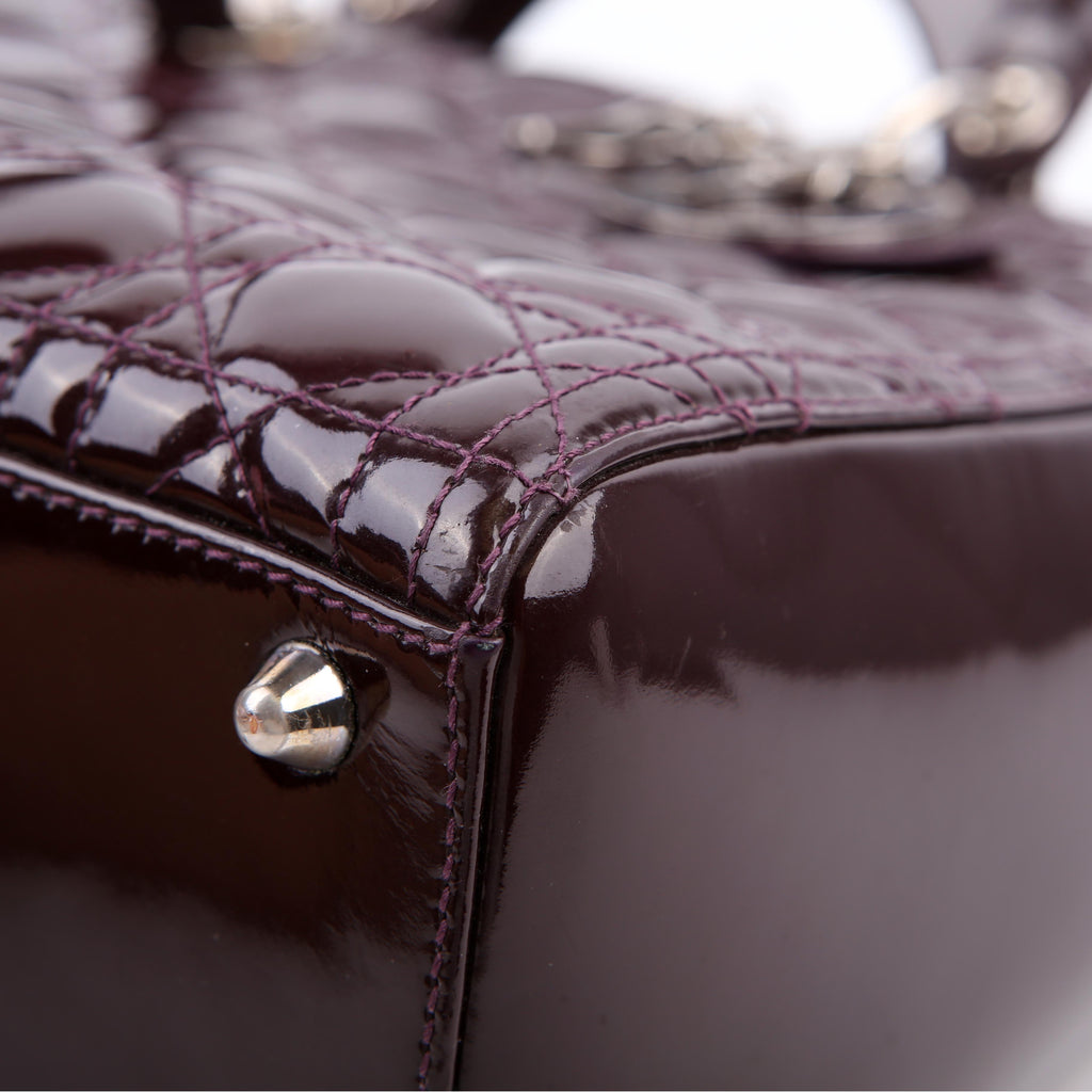Dior Lady Dior Large Cannage Patent Purple