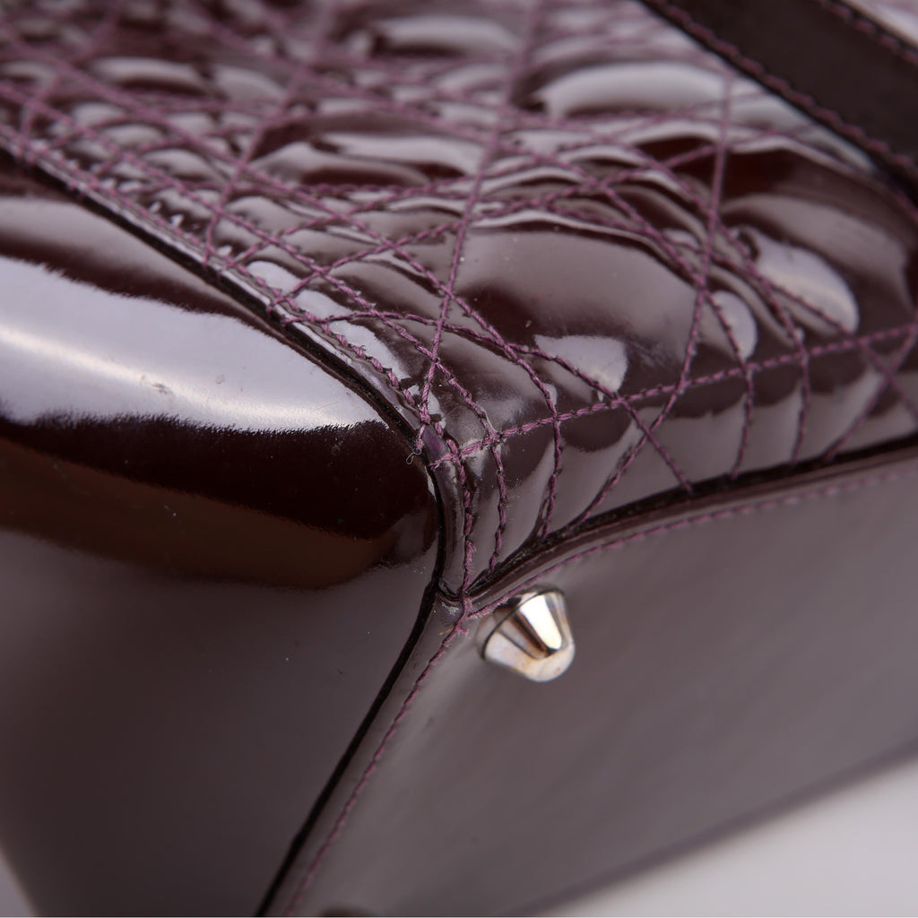 Dior Lady Dior Large Cannage Patent Purple