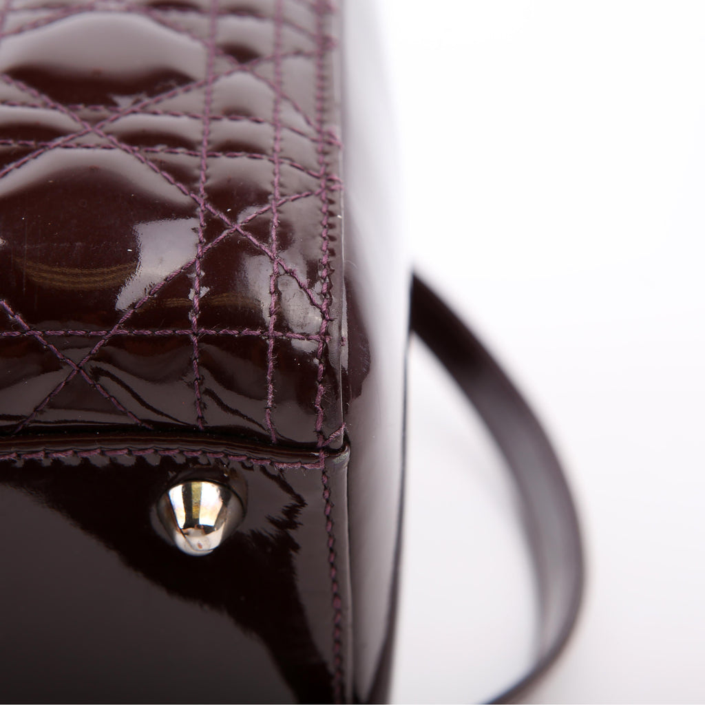 Dior Lady Dior Large Cannage Patent Purple