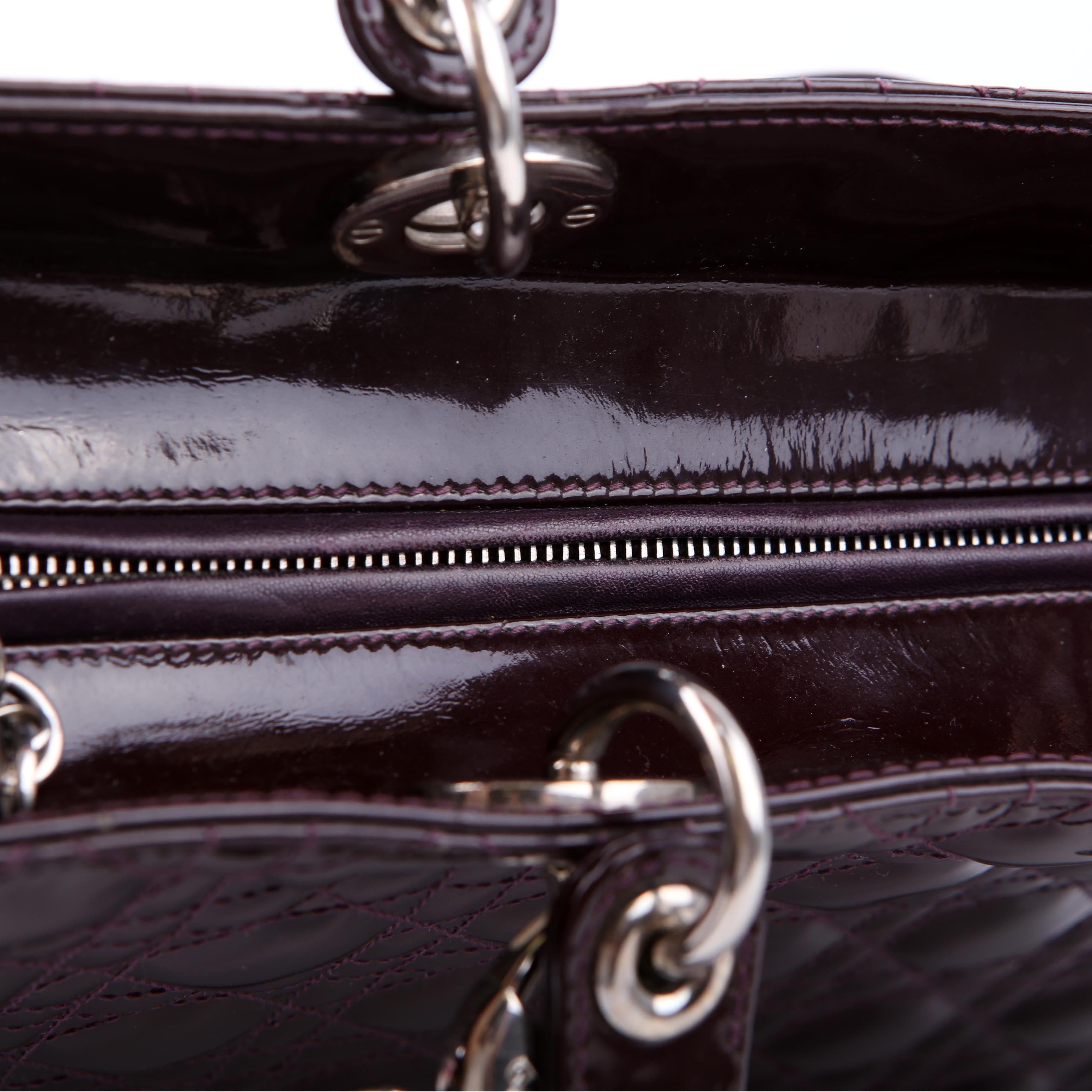 Dior Lady Dior Large Cannage Patent Purple