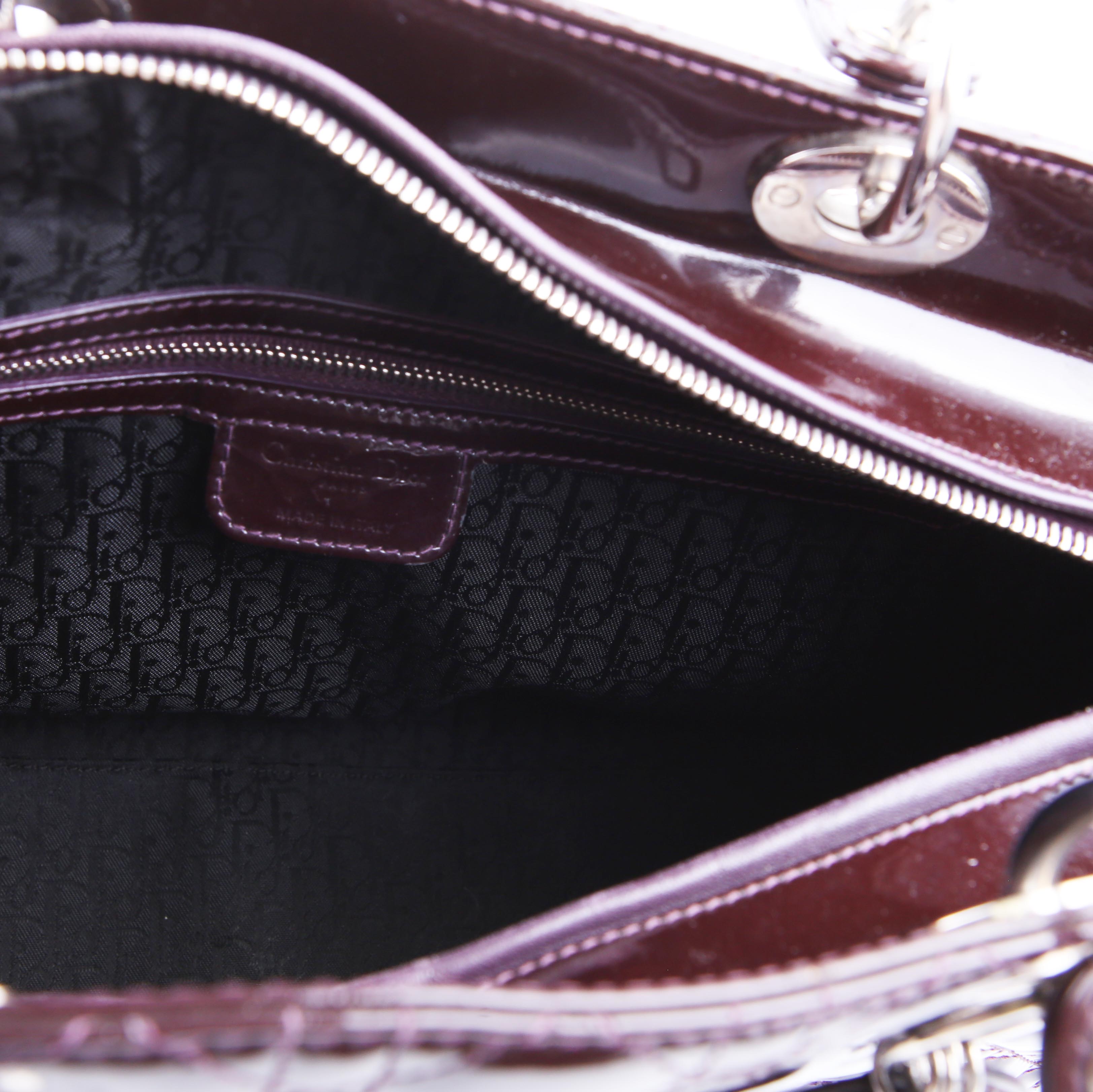 Dior Lady Dior Large Cannage Patent Purple
